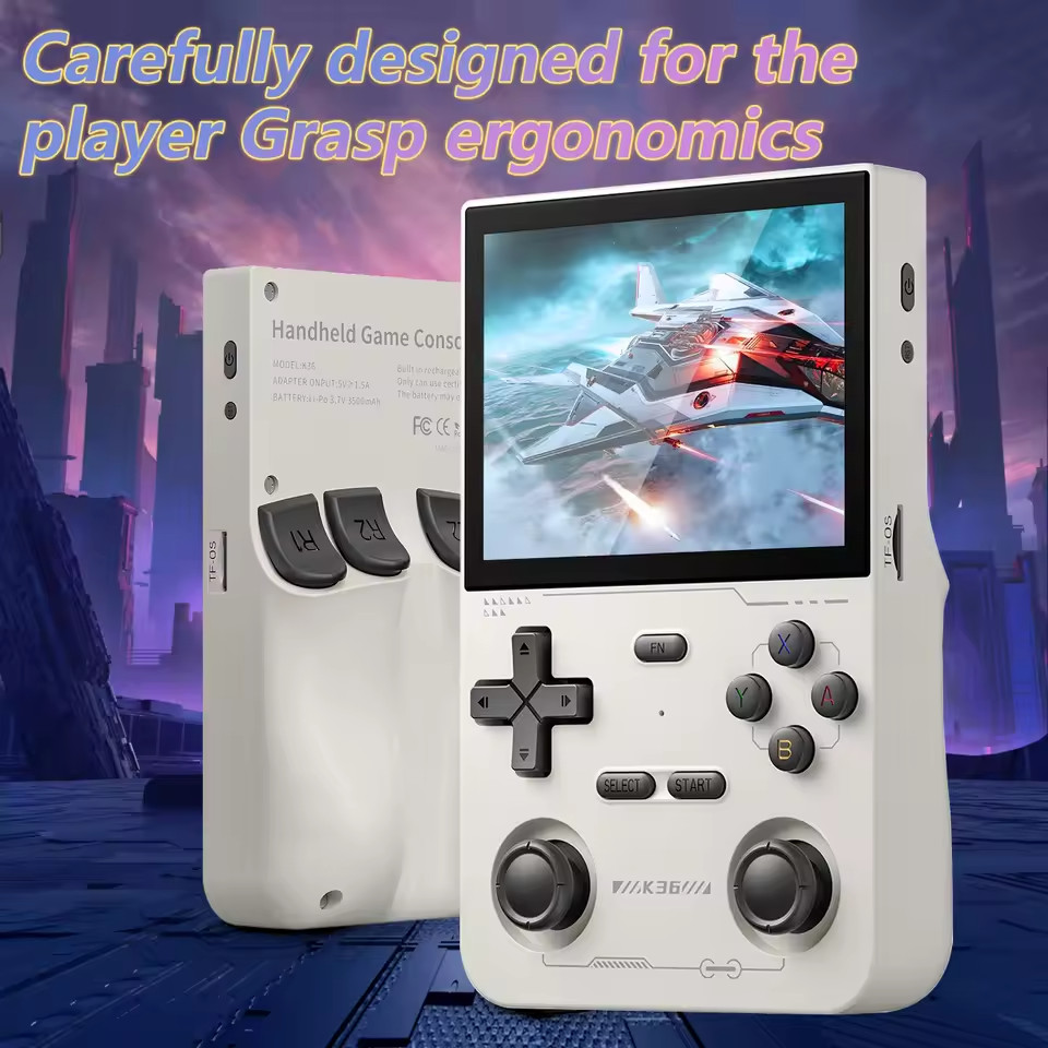 GAMINJA K36 Handheld Game Console 3.5Inch IPS 640×480 Screen Built in 64GB…