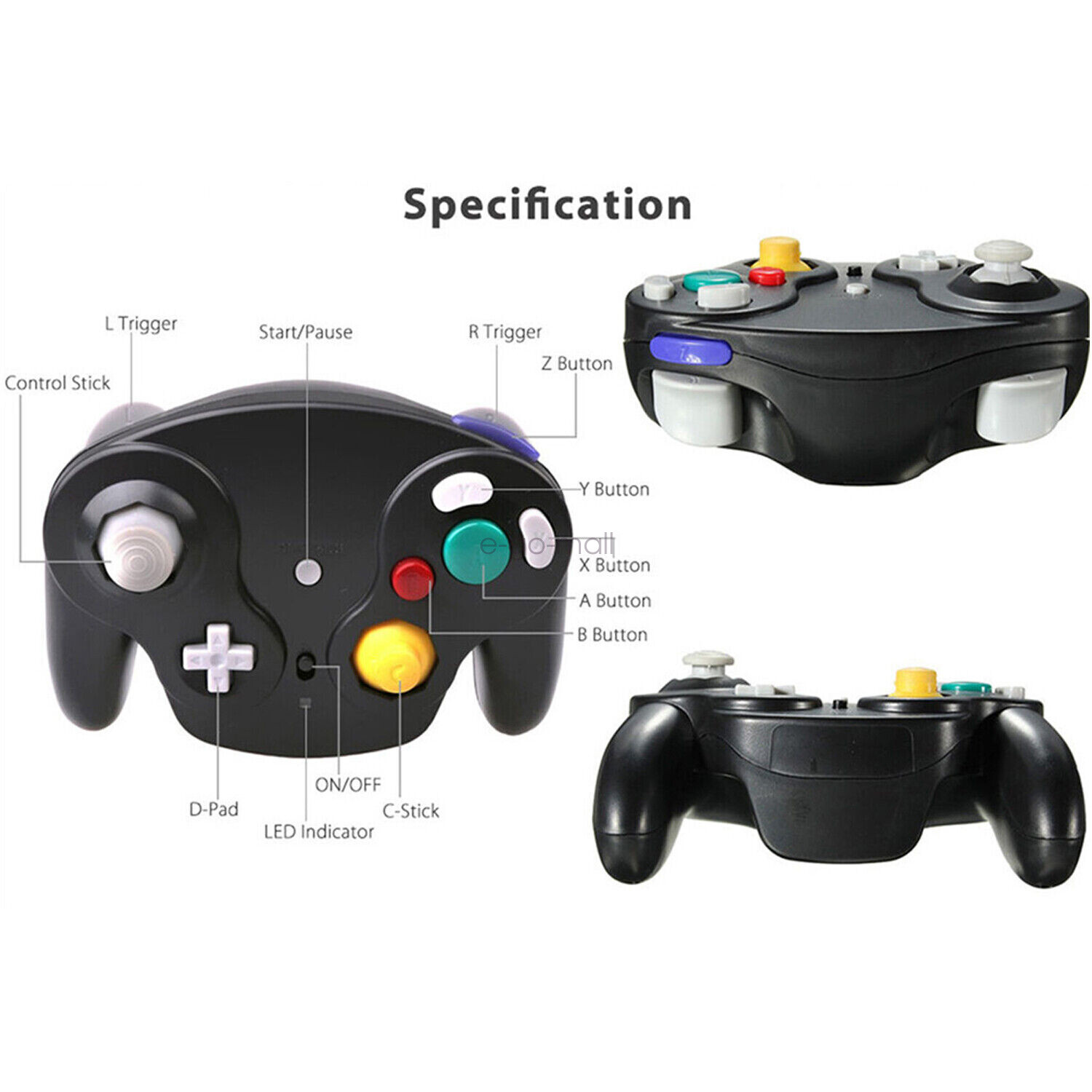 Wireless Game Controller With Adapter For Gamecube Console Retro Classic GC NGC
