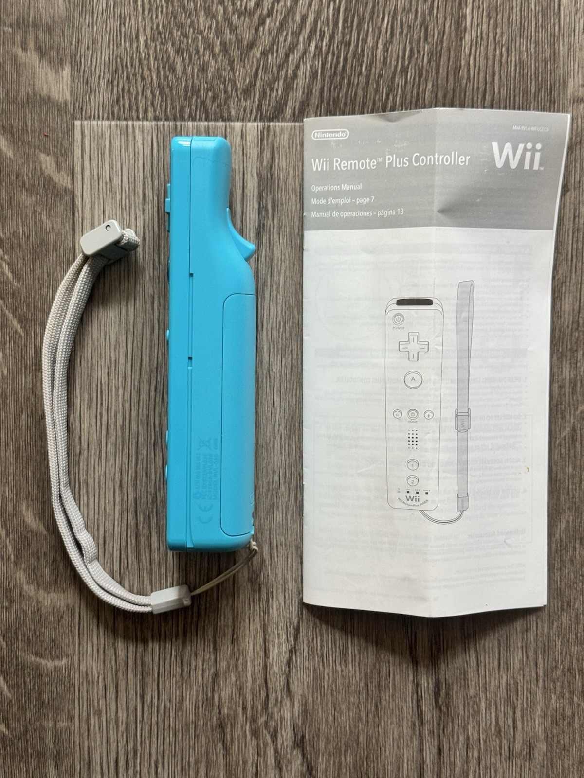 Nintendo Wii Motion Plus OEM Remote Controller Wiimote RVL-036 Blue Tested!