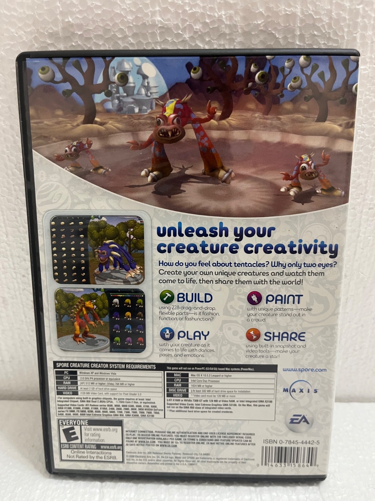 Spore Creature Creator PC Game Maxis EA Windows Mac CD ROM
