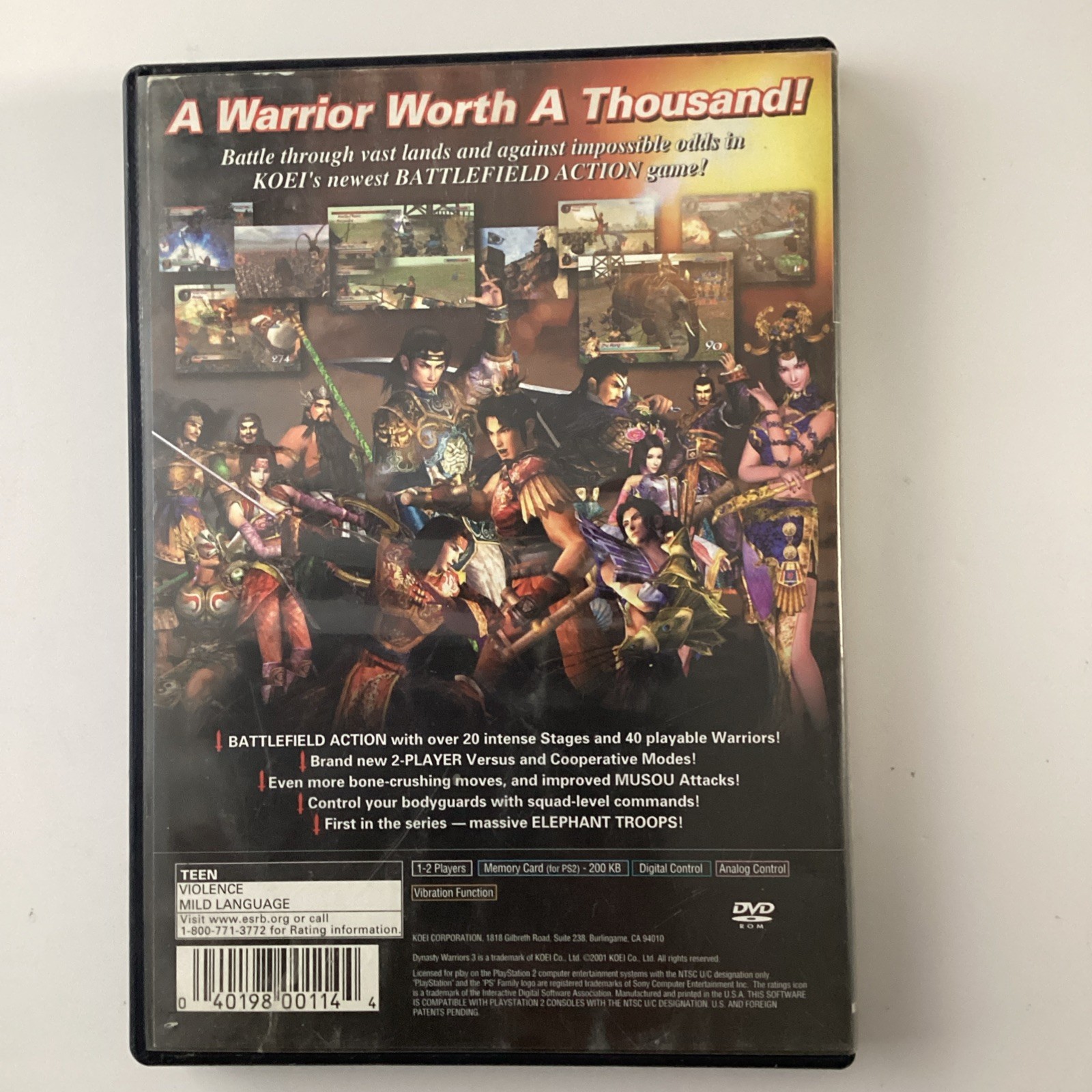 Dynasty Warriors 3 (Sony PlayStation 2, 2001)