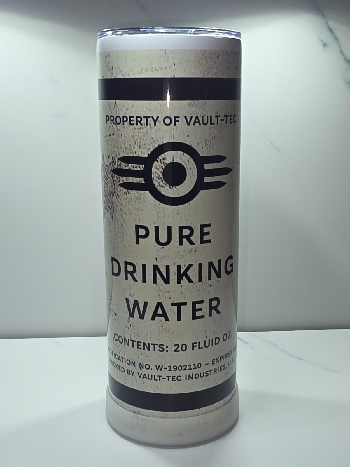 Fallout Vault-Tec Pure Drinking Water 20 Oz. Tumbler w/Metal Straw – FIVE STYLES