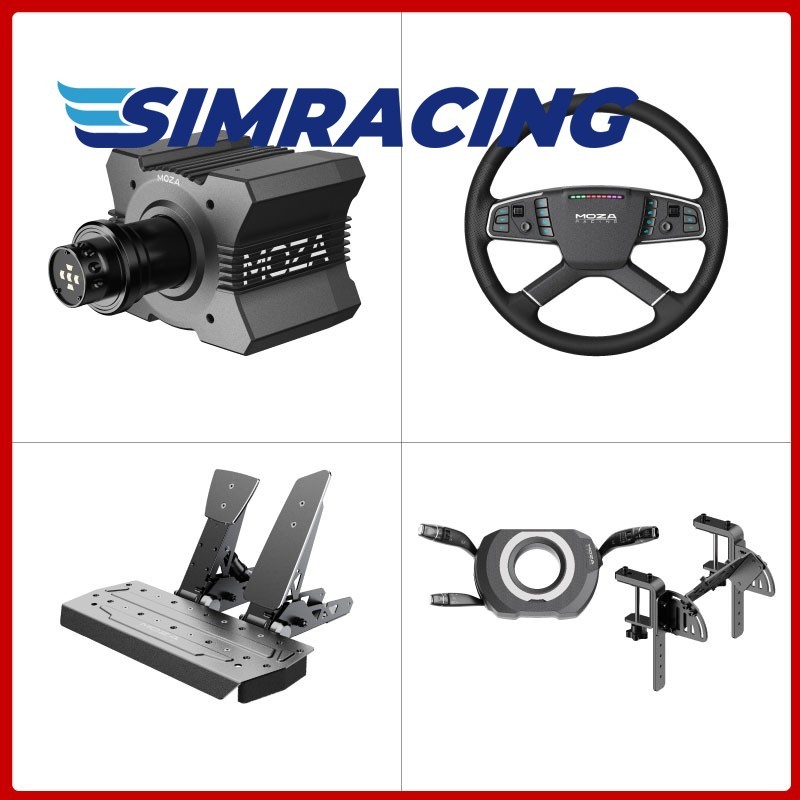 MOZA R9 V2 9Nm Wheel Base + 15.8″ TSW Truck Wheel + Pedal +Wiper Turn Signal Kit