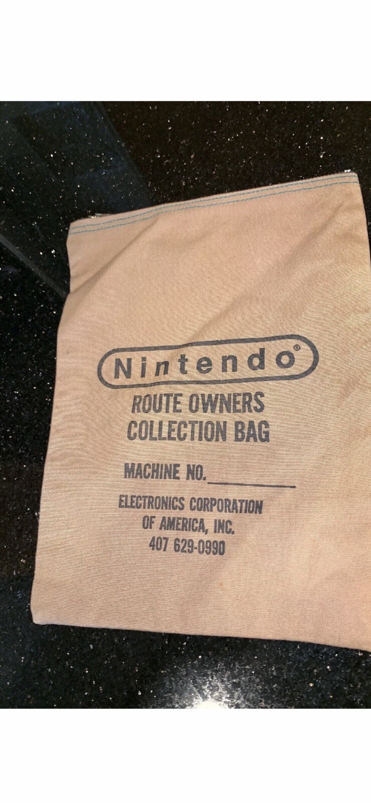 Vintage Nintendo Route Owners Collection Bag Arcade Coin Bag ONLY Super Rare WOW