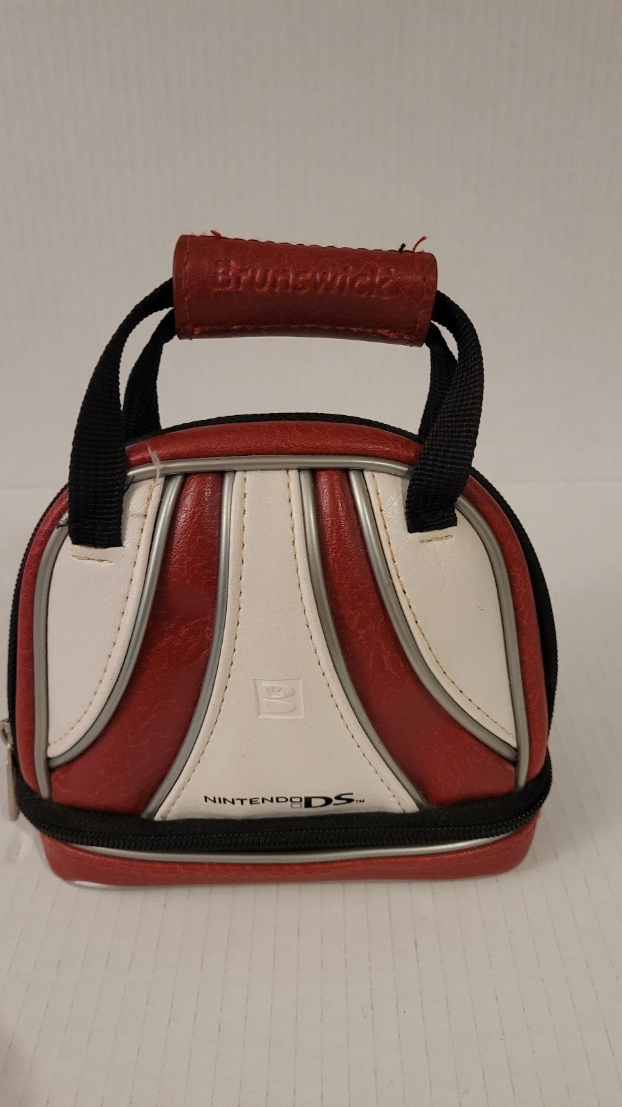 Nintendo DS Brunswick Mini Bowling Bag Zip Close Carry Case Red White Black