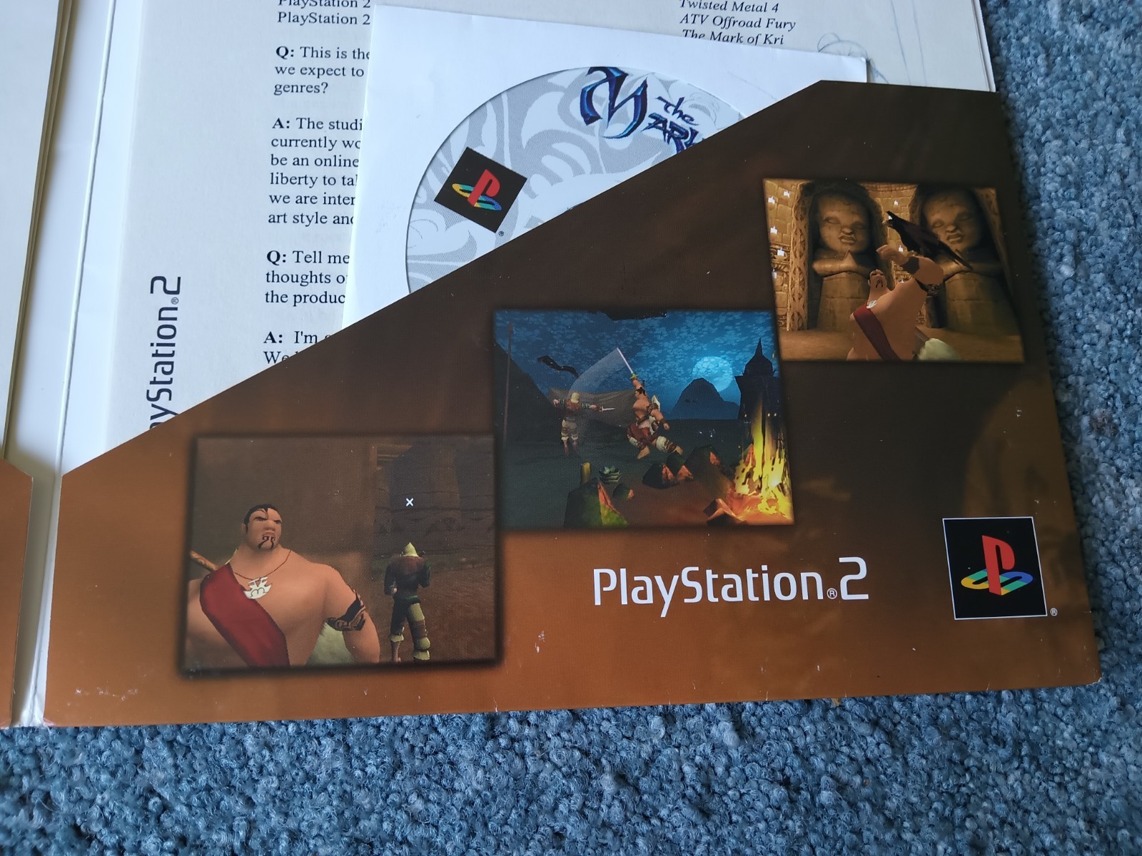 2002 PS2 The Mark of Kri Press Folder – Assets DISC TESTED Q&A with Jay Beard