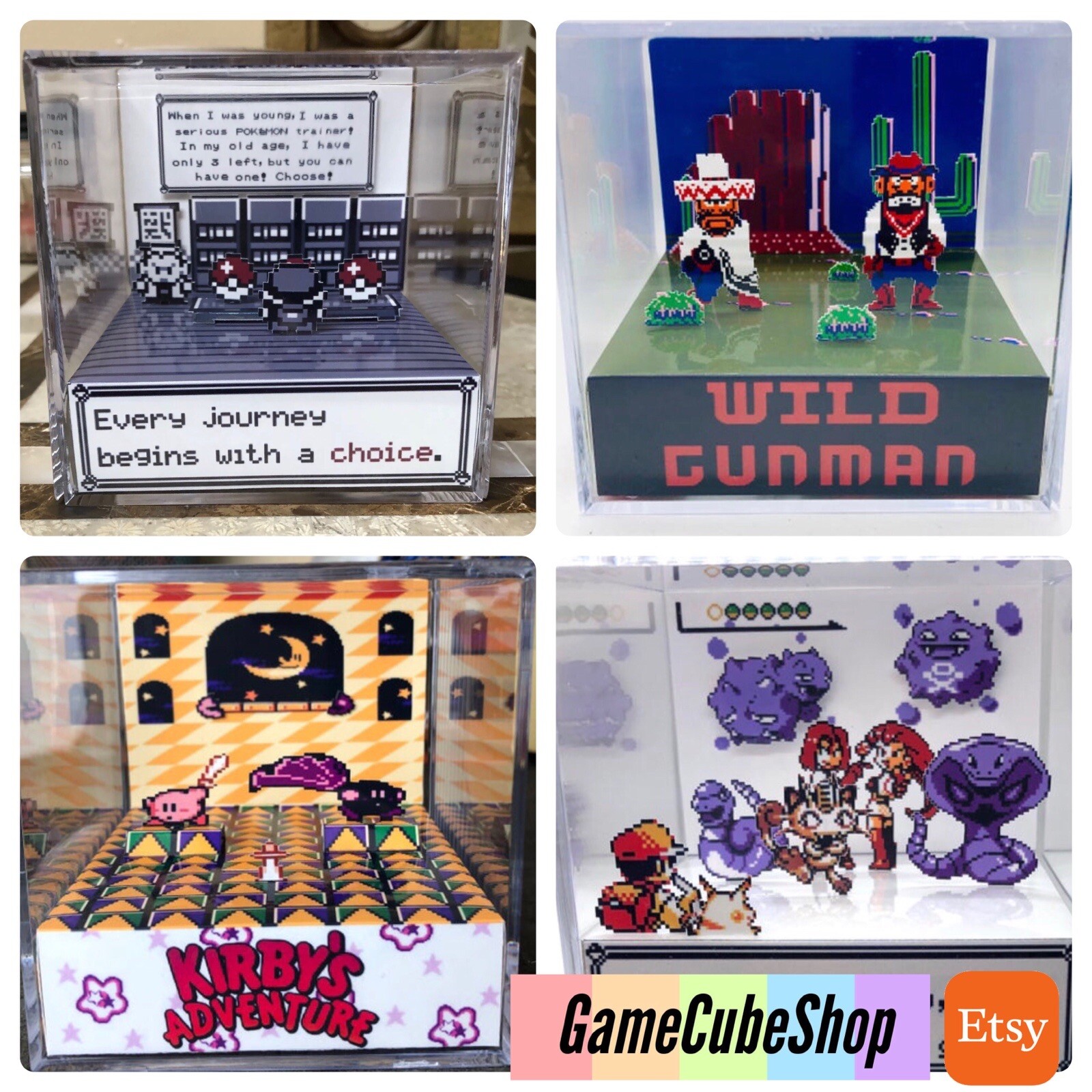 Super Mario Bros 3 Nintendo NES 3D Cube Handmade Diorama Shadowbox