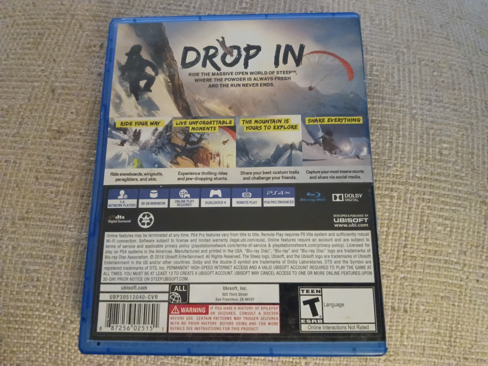 Steep: Gold Edition (Sony PlayStation 4, 2016) Game