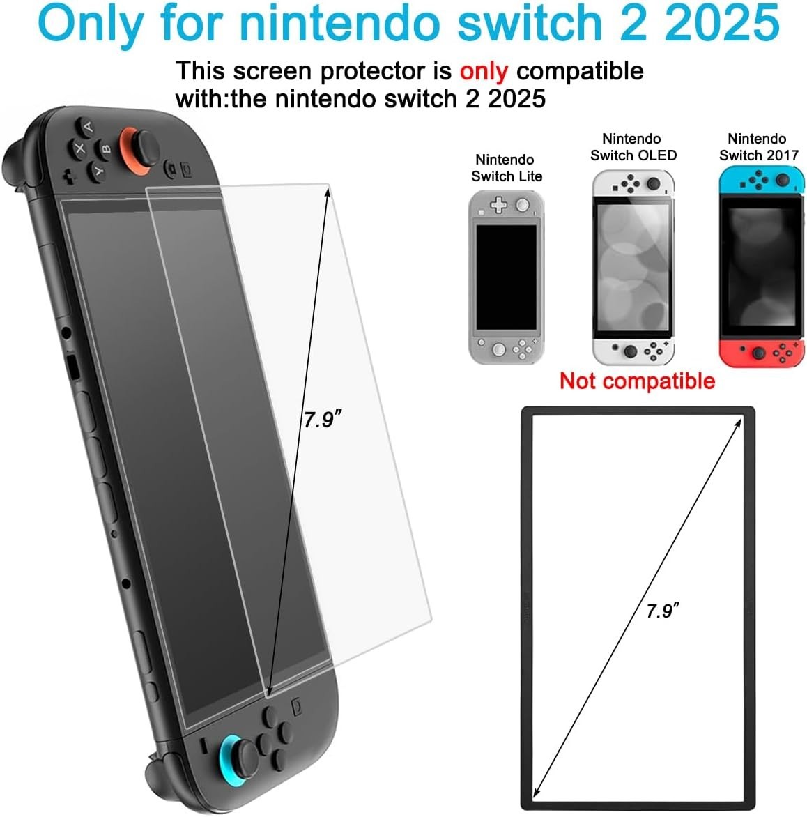 Ultra-Clear 3 Pack Screen Protector for Switch 2 – Easy Install, High Protection