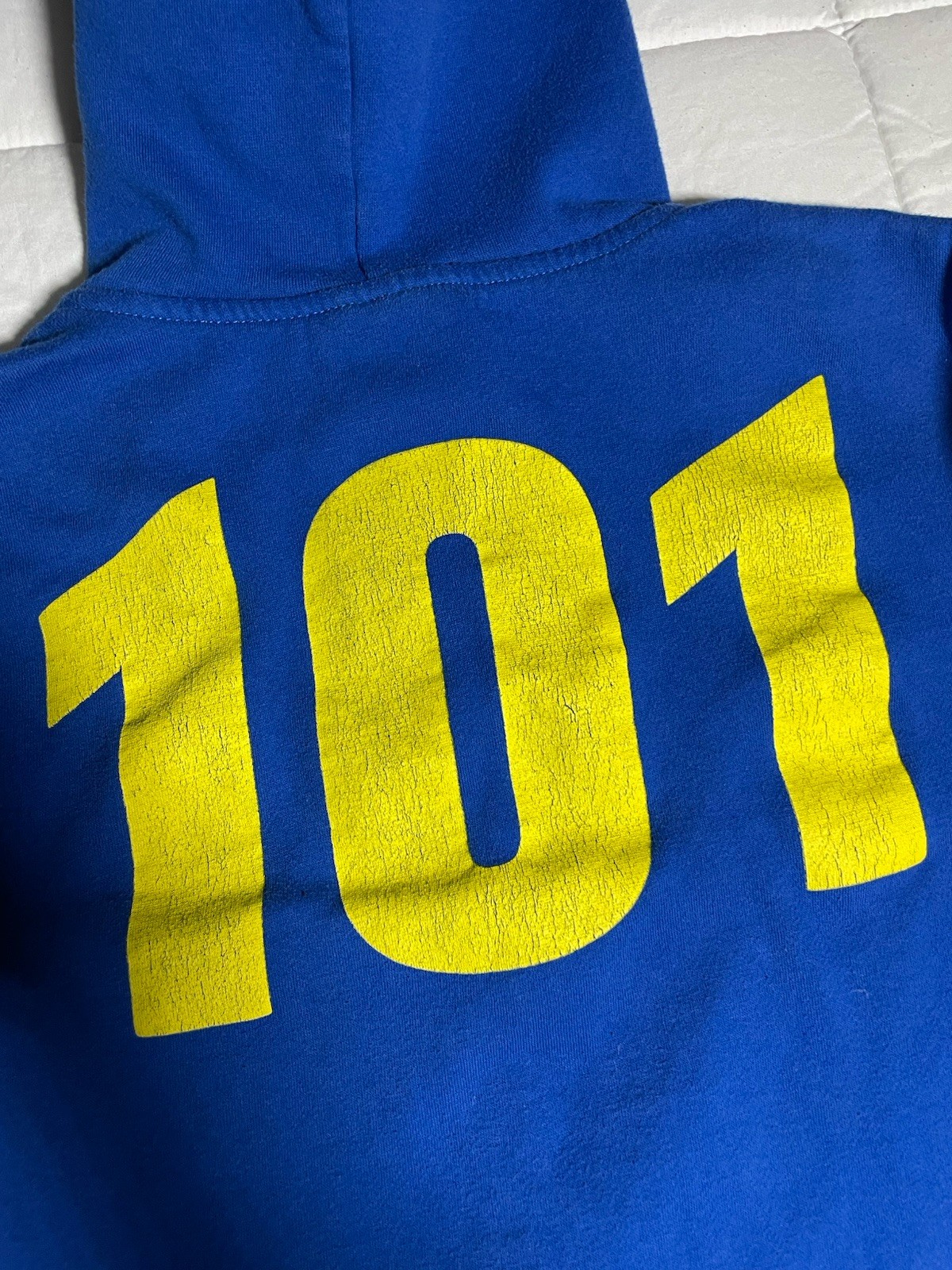 Fallout Vault 101 Hoodie Bethesda Full Zip Official Merch Men’s L Blue Yellow
