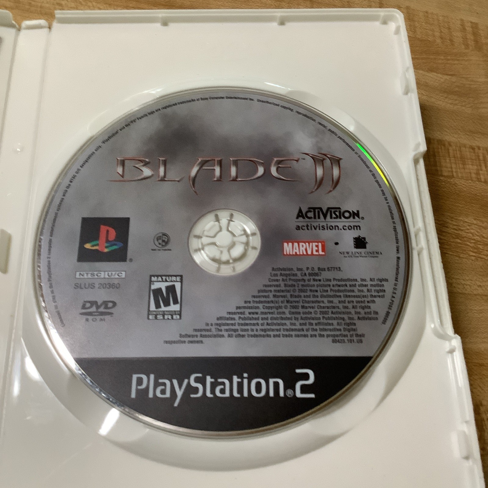 Blade II PlayStation 2 Game 2002 Edition with Manual