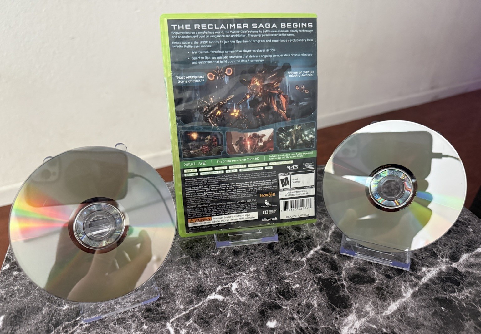 Halo 4 Xbox 360 Complete 2 Disc Set CIB Case Manual HND-00040 NTSC Microsoft 343