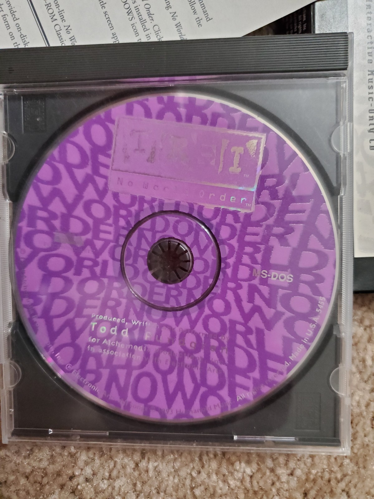 No Word Order Todd Rundgren Interactive Music CD ROM, PC, Electronic Arts 1994
