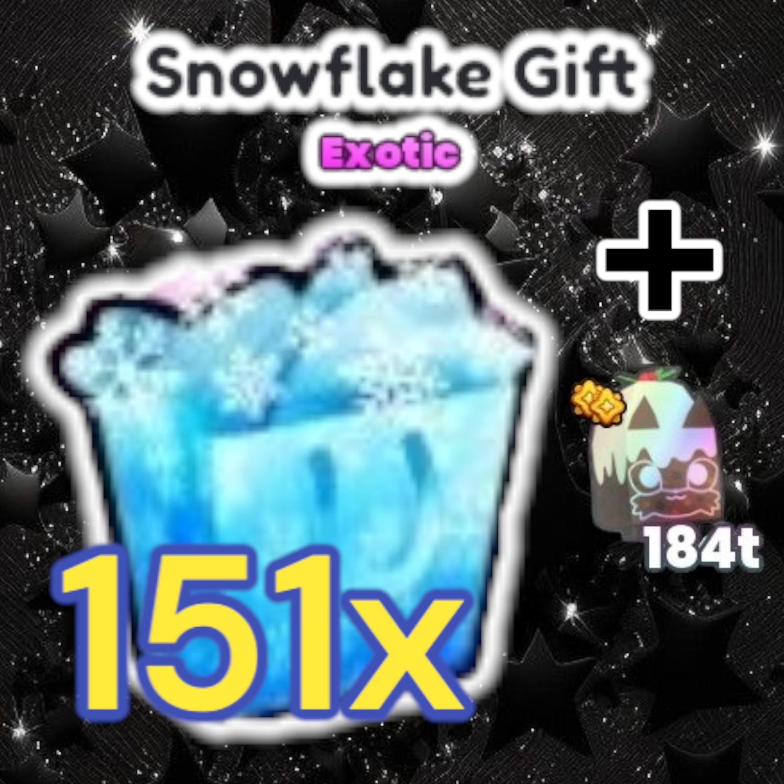 Pet Simulator 99. 151x Snowflake Gifts + Shiny Rainbow Figgy Fox. PS99. Same Day