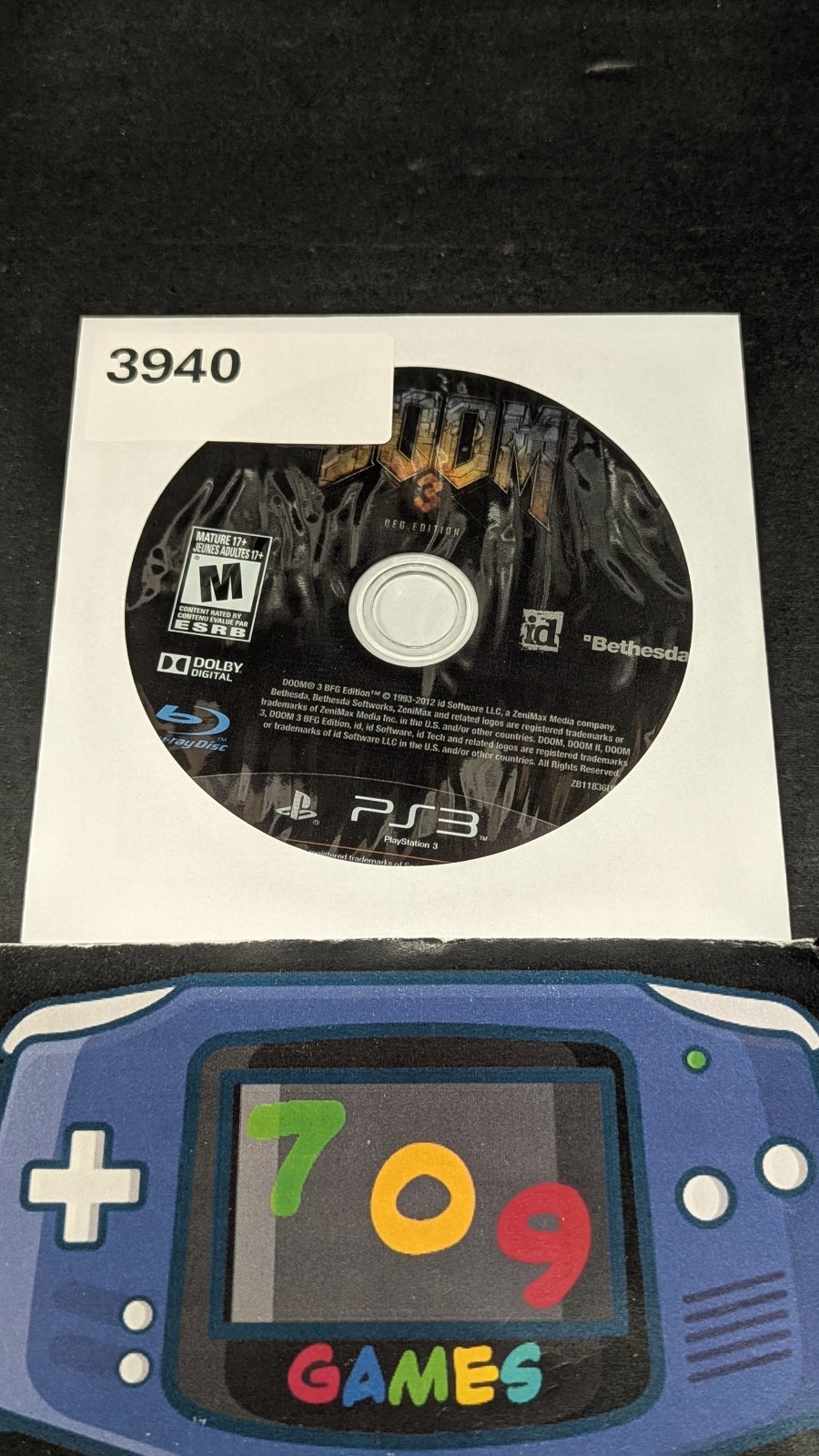 Doom 3 BFG Edition (Sony PlayStation 3, 2012) PS3 DISC ONLY
