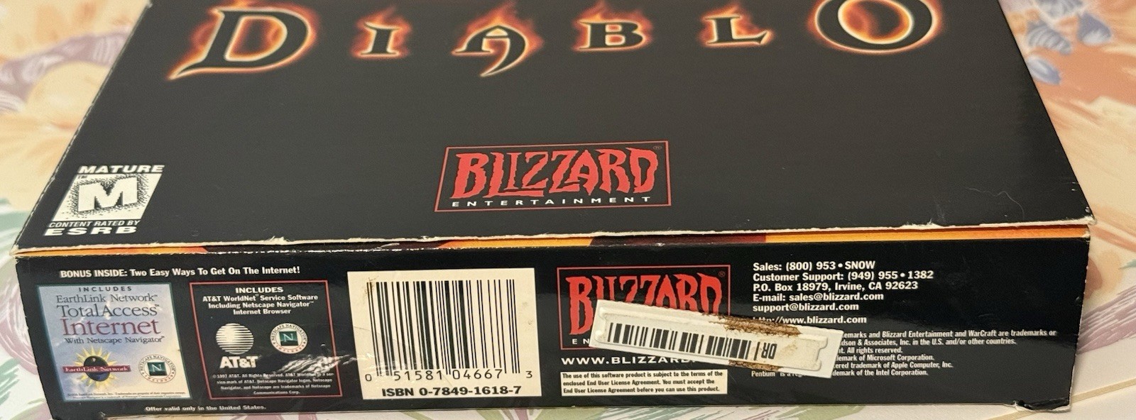 DIABLO BIG BOX Game Instruction Booklet Insert Blizzard Entertainment COMPLETE !
