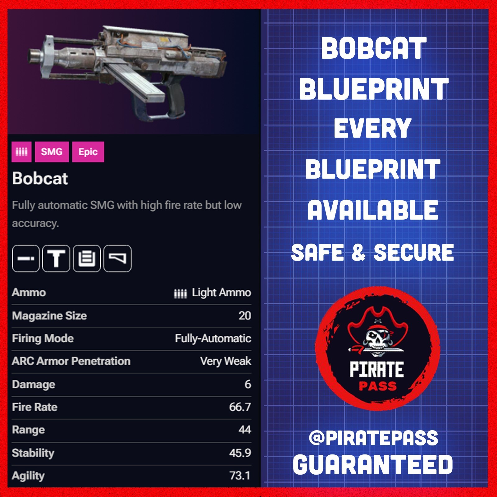 🎮 ARC RAIDERS – BOBCAT BLUEPRINT – ALL PLATFORMS