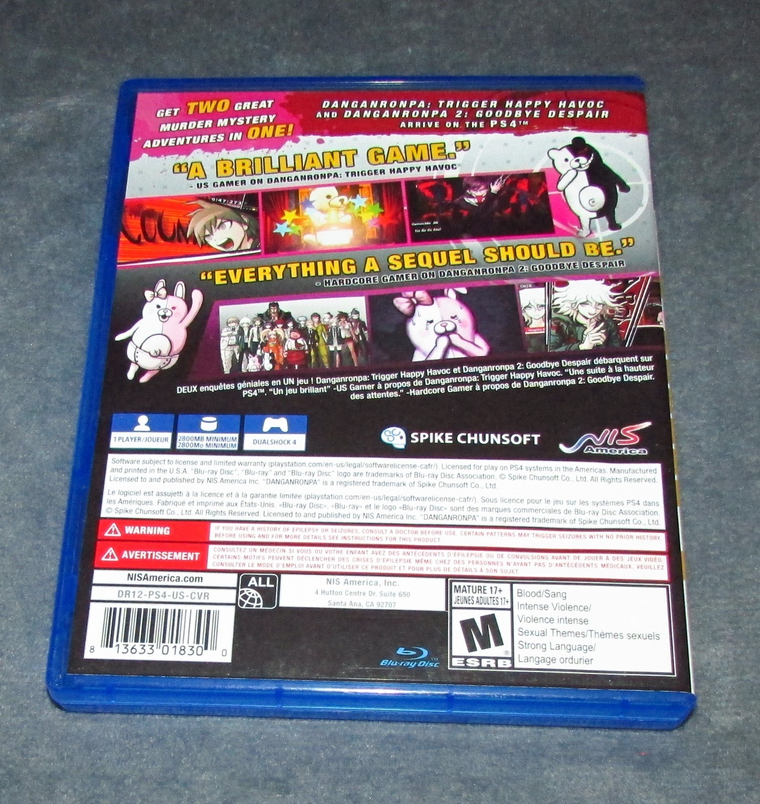Danganronpa 1-2 Reload for Playstation 4 PS4 Fast Shipping