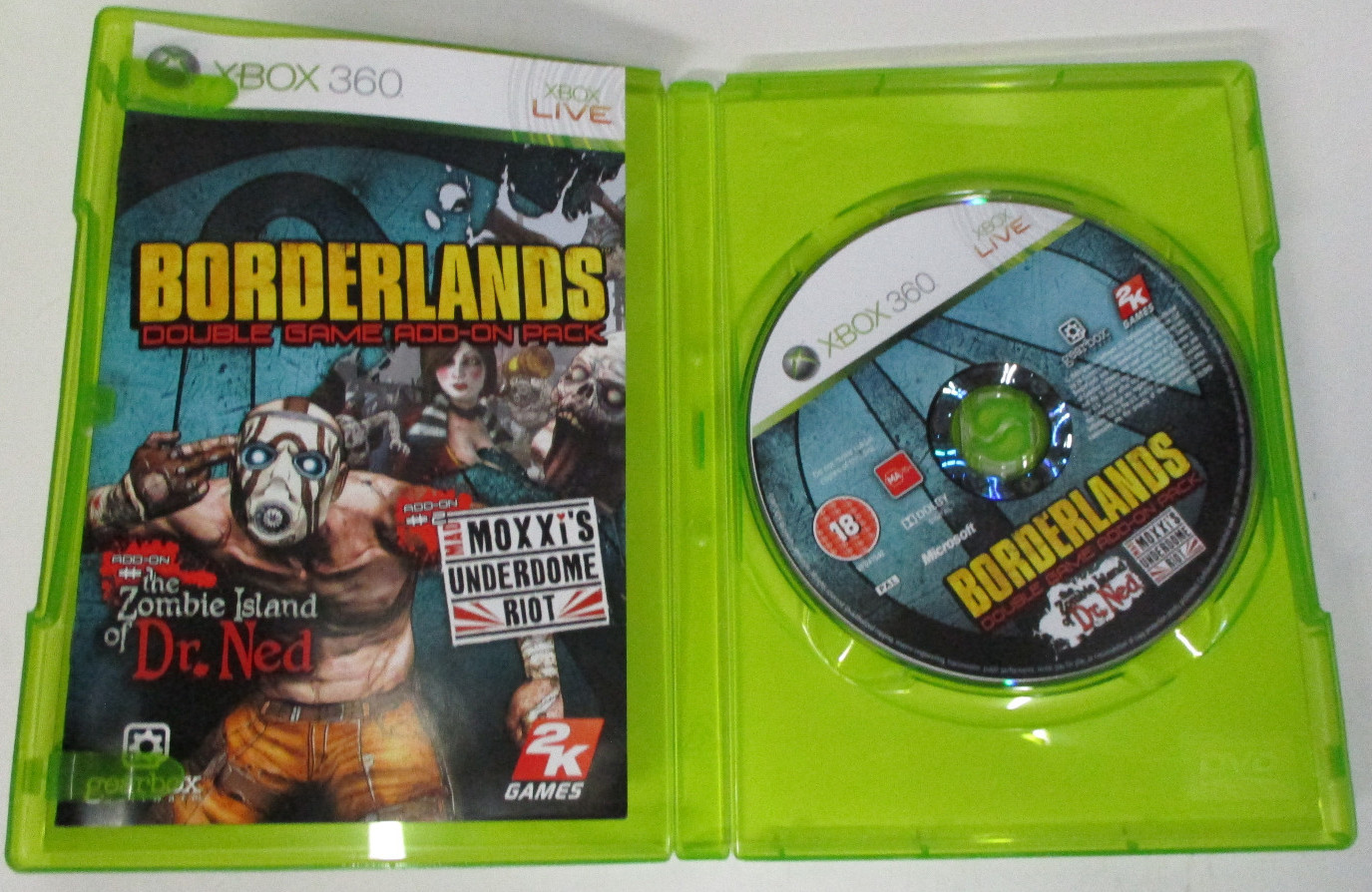 Borderlands Double Game Add-On Pack – Dr Ned + Mad Moxxi’s – Xbox 360 – Complete