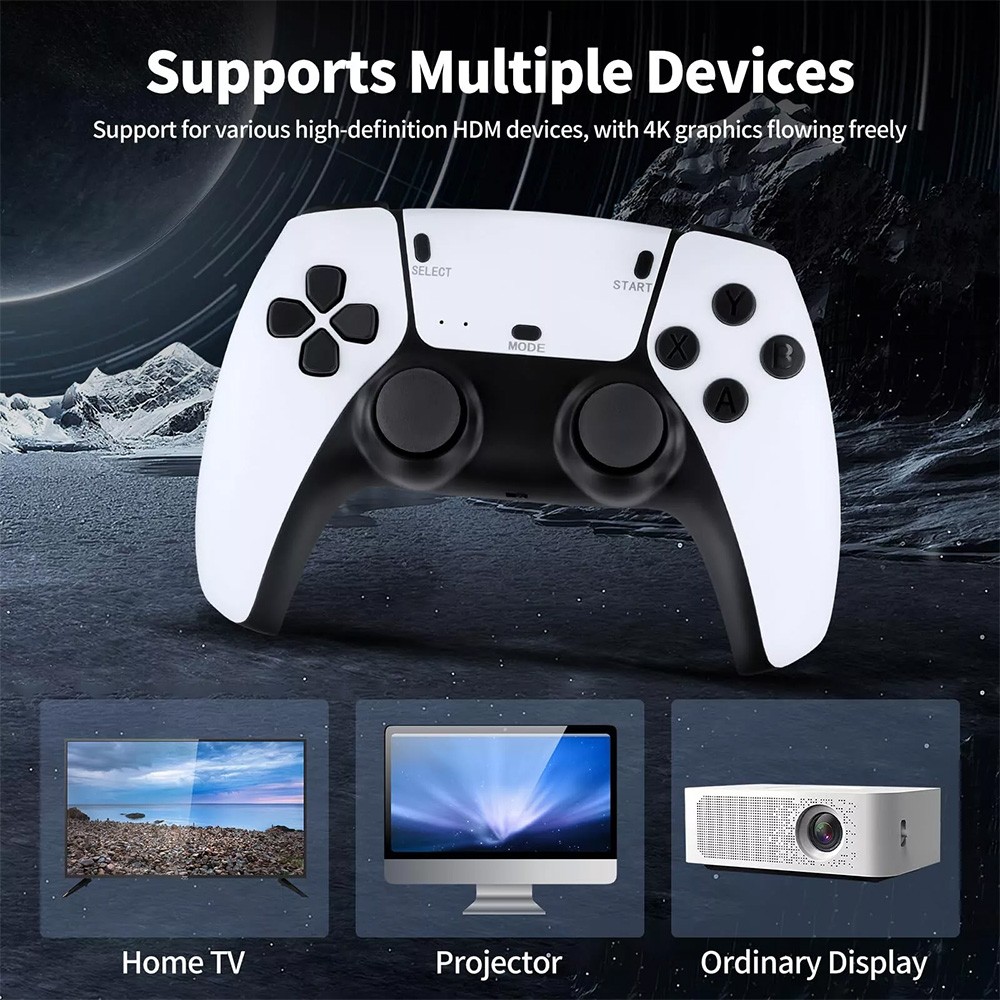 128G HDMI TV Video Game Stick M15 4K Gaming Console Gamepad 2 Pack Controller