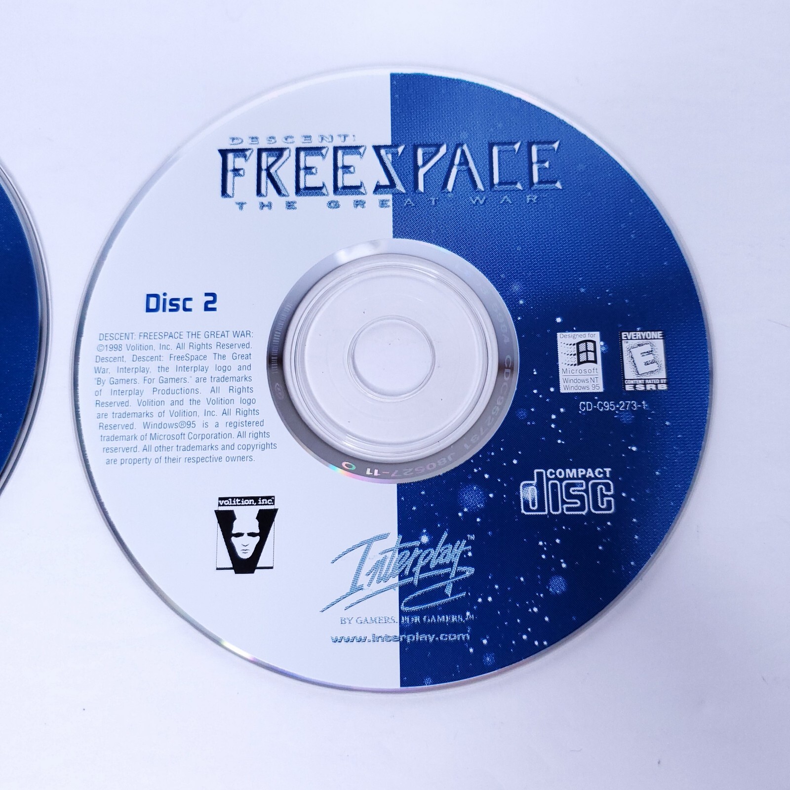 Descent: FreeSpace The Great War 1998 PC 2 Disc Only