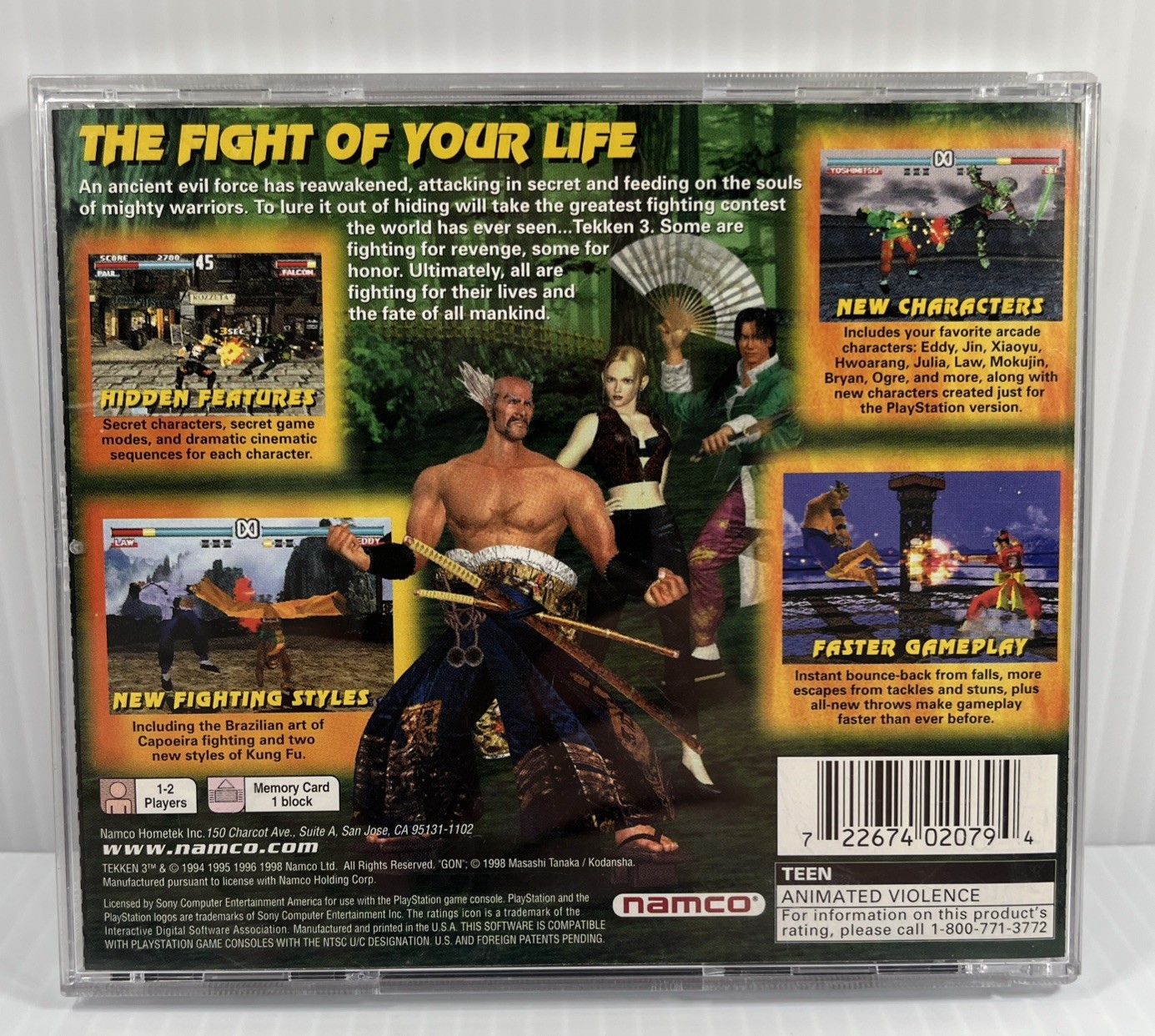 Tekken 3 (Sony PlayStation 1, 1998) Tekken III PS1 W manual. W Reg Card. Tested.