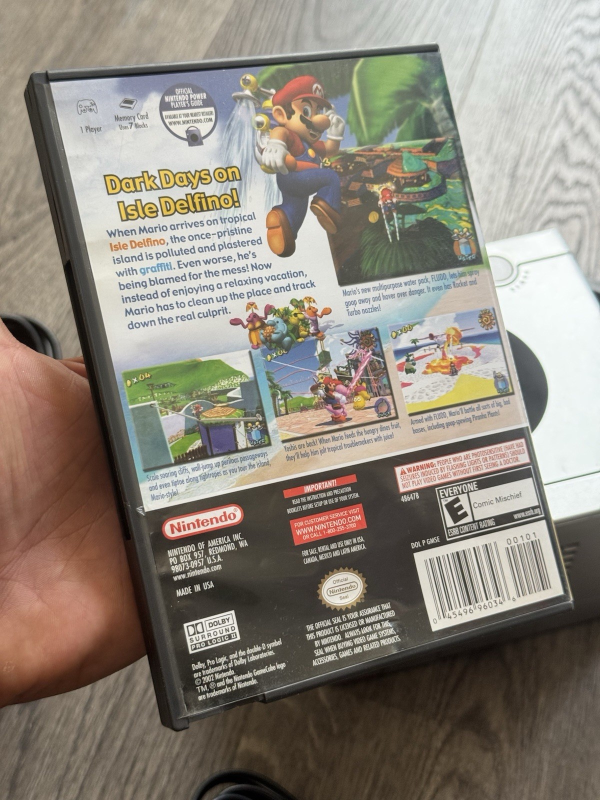 Nintendo GameCube Platinum Bundle with Original Box + Super Mario Sunshine NICE!