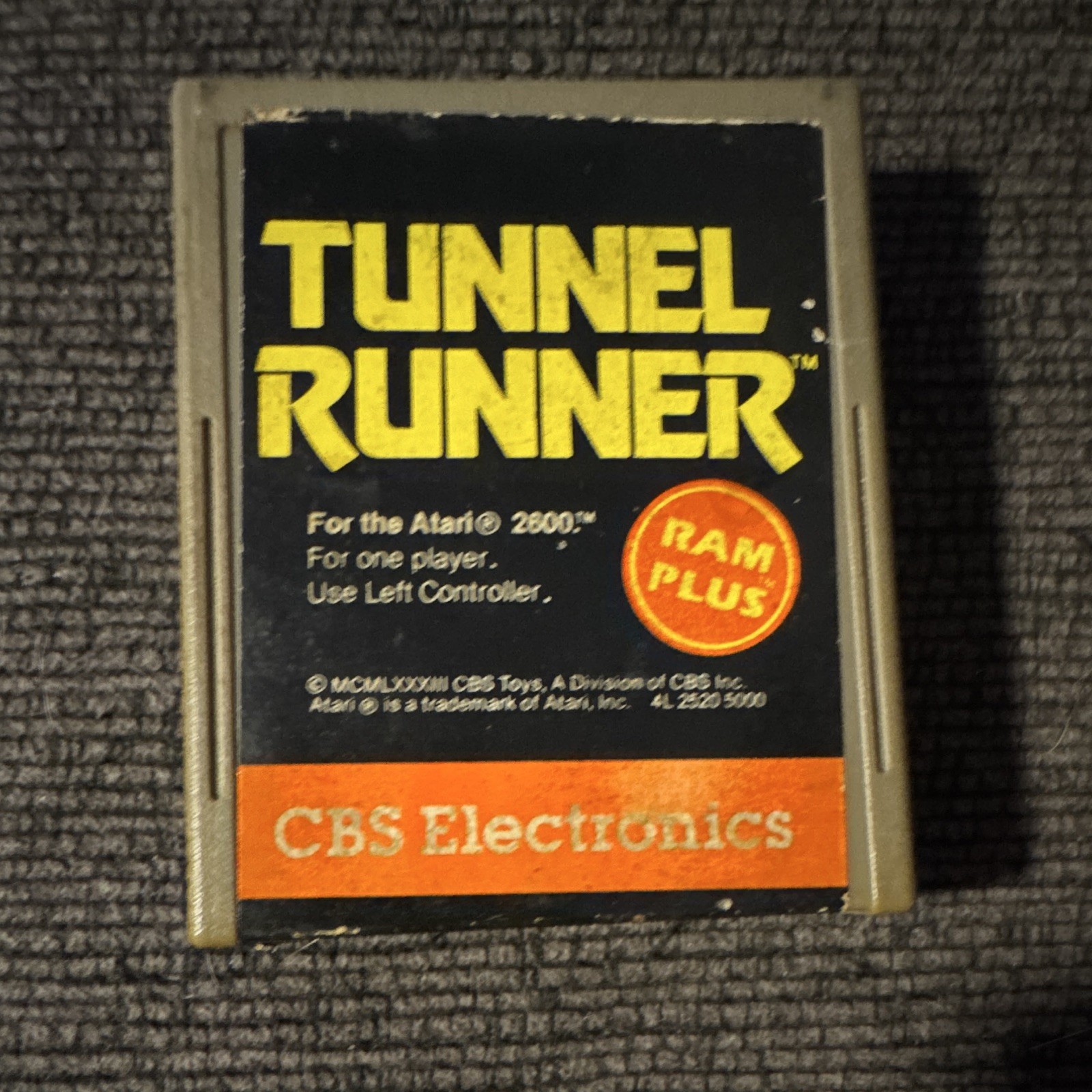 Tunnel Runner RAM Plus Cartridge Atari 2600 1983