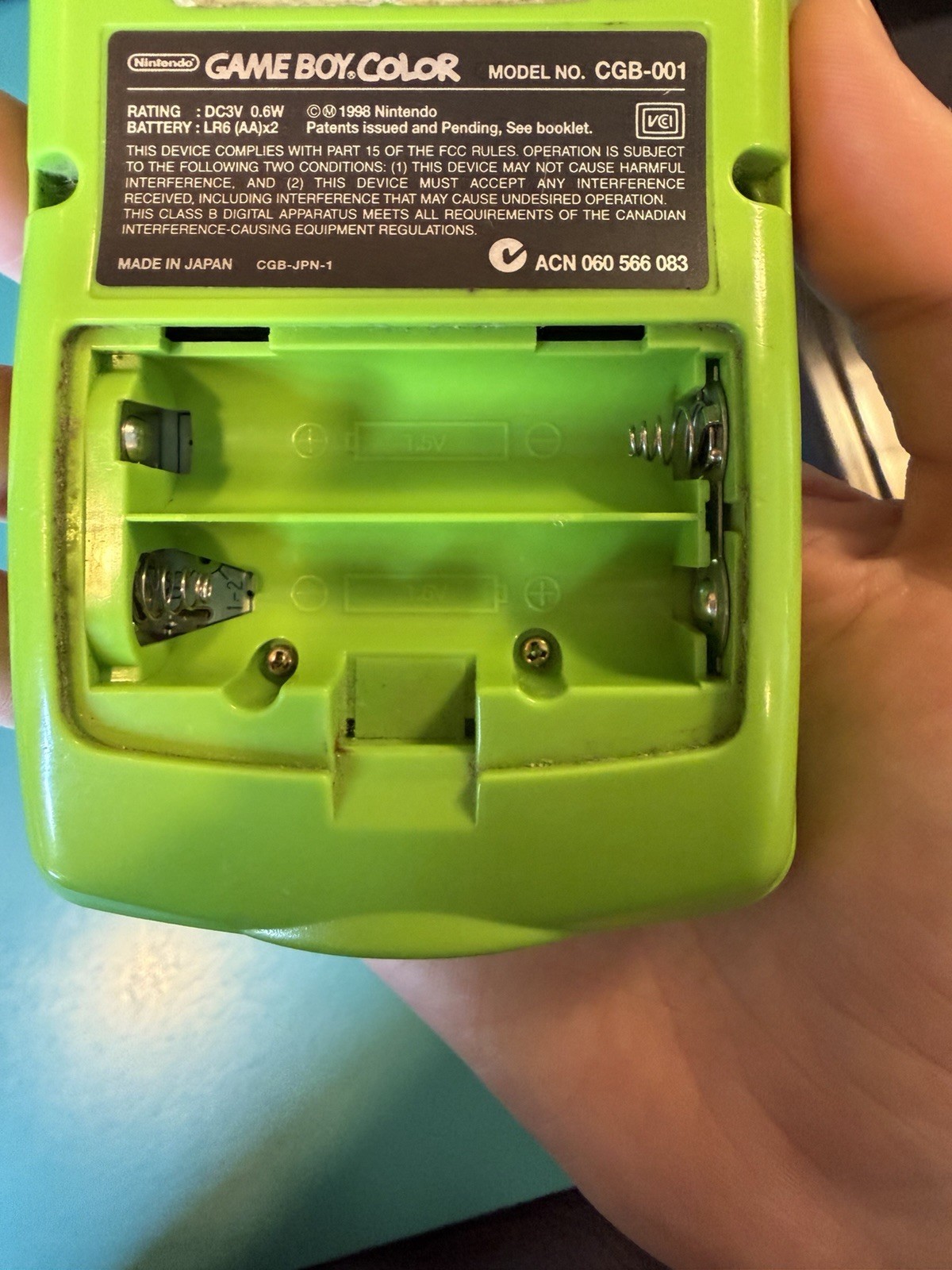 Nintendo Game Boy Color Kiwi Lime Green CGB-001 Handheld System Tested with case