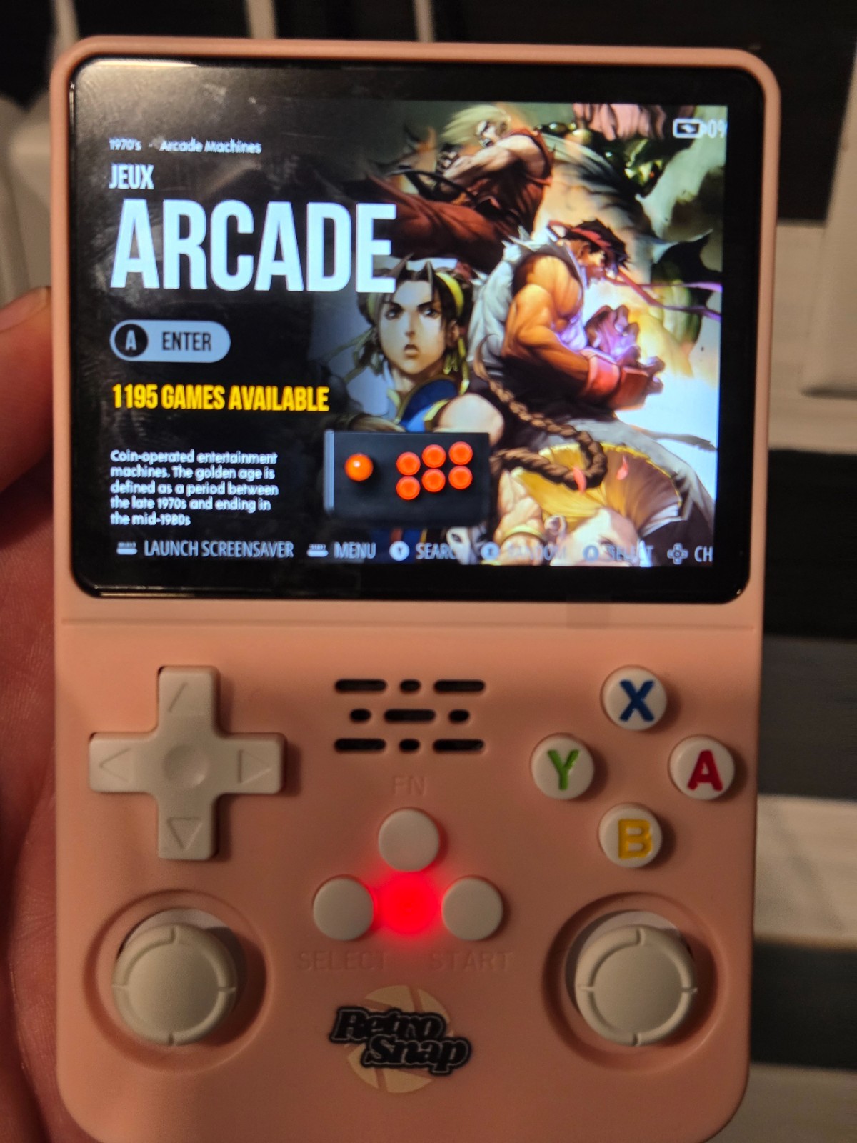 RetroSnap Play Retro Handheld Video Game System 128GB 40k+ games Linux Pink
