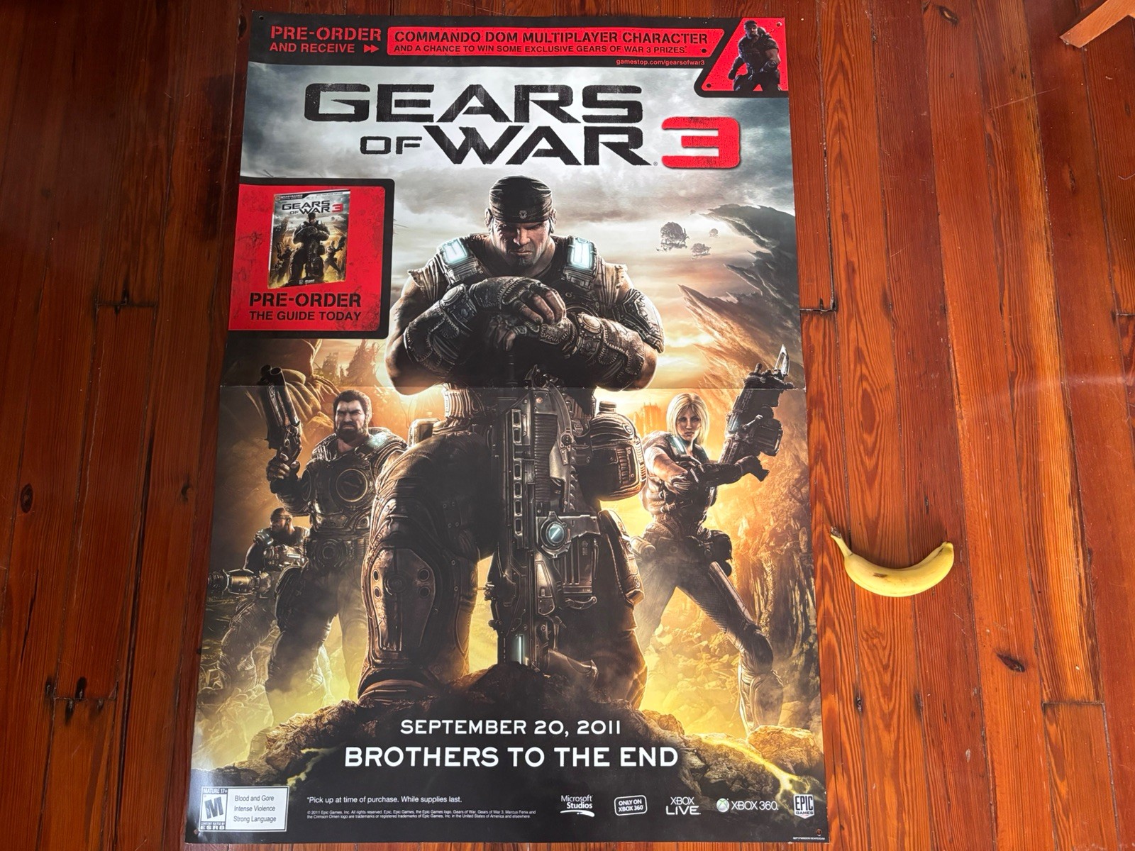Gears of War 3 Gamestop 2011 Launch Poster GIANT 48 x 33 Storefront Display Xbox