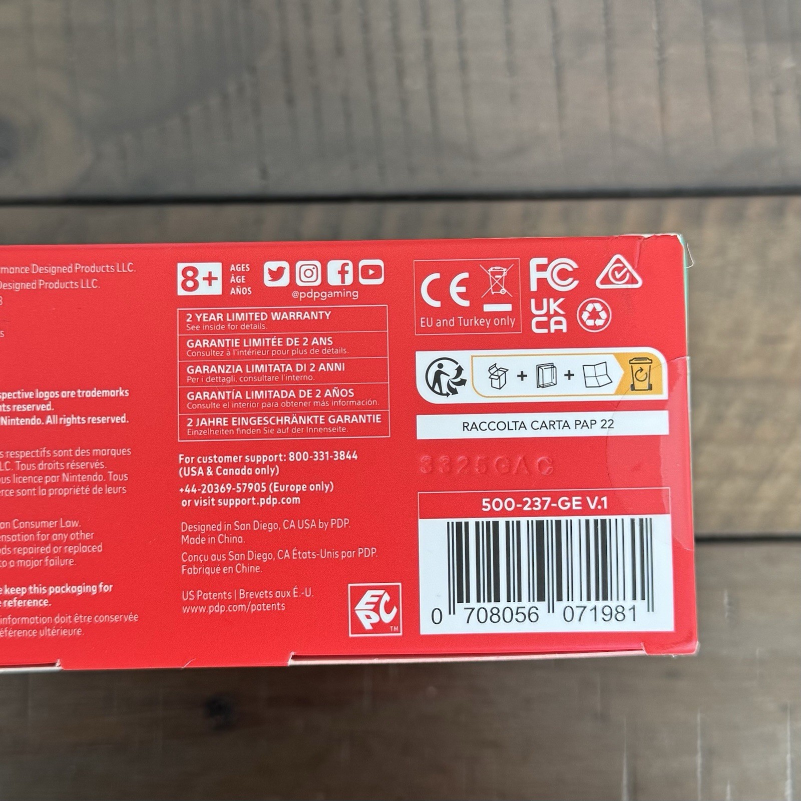 PDP Afterglow- Wave Wired Controller – Nintendo Switch-Grey Color-Brand New