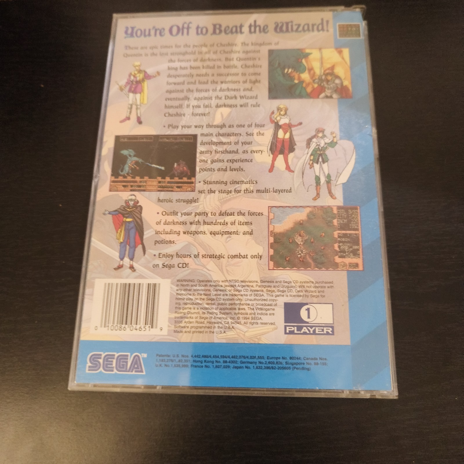 Dark Wizard (Sega CD, 1994) Complete with Registration Card
