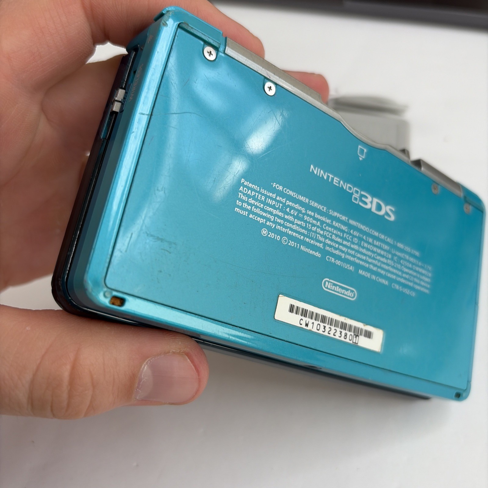 Nintendo 3DS System – Aqua Blue, Charger & Tested US Model