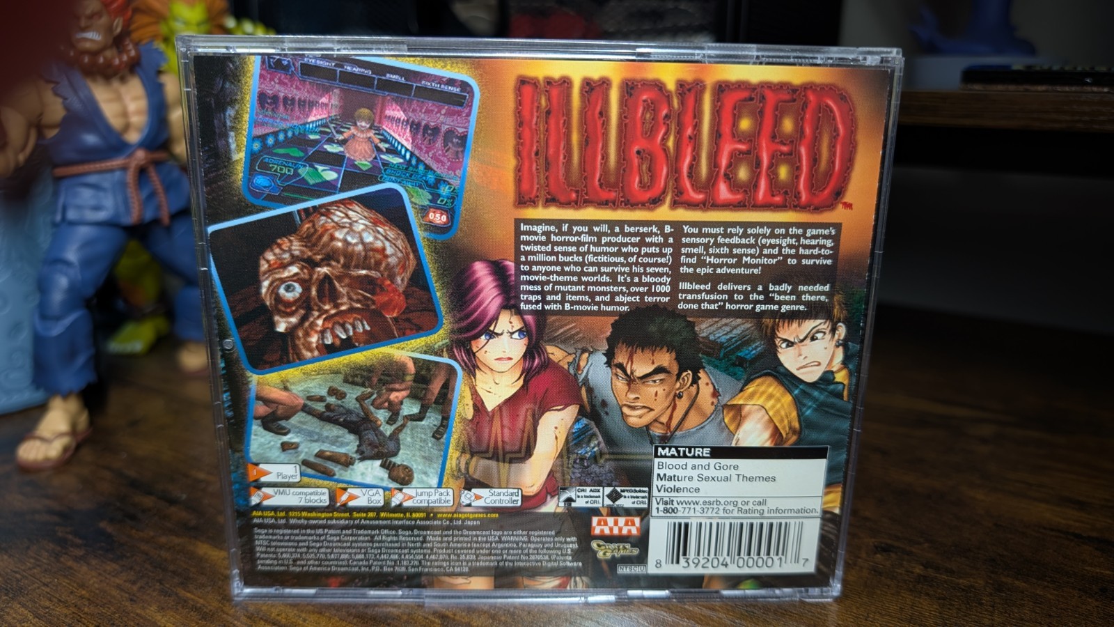 ILLBLEED Sega Dreamcast 2001 Very Good Condition Crazy Games VIDEO OF BOOTUP