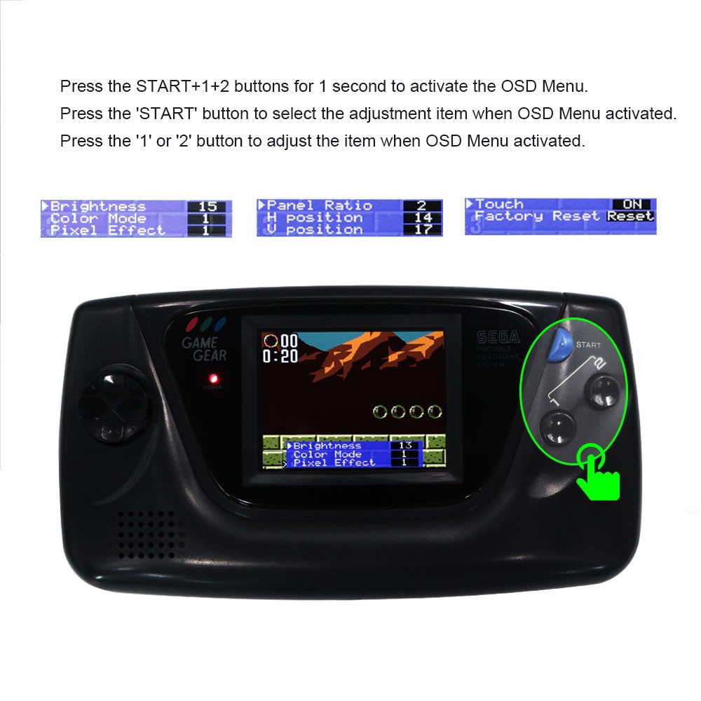 3.5″ 640×480 Retro Pixel HD IPS LCD Kit For SEGA Game Gear For SEGA GG Console
