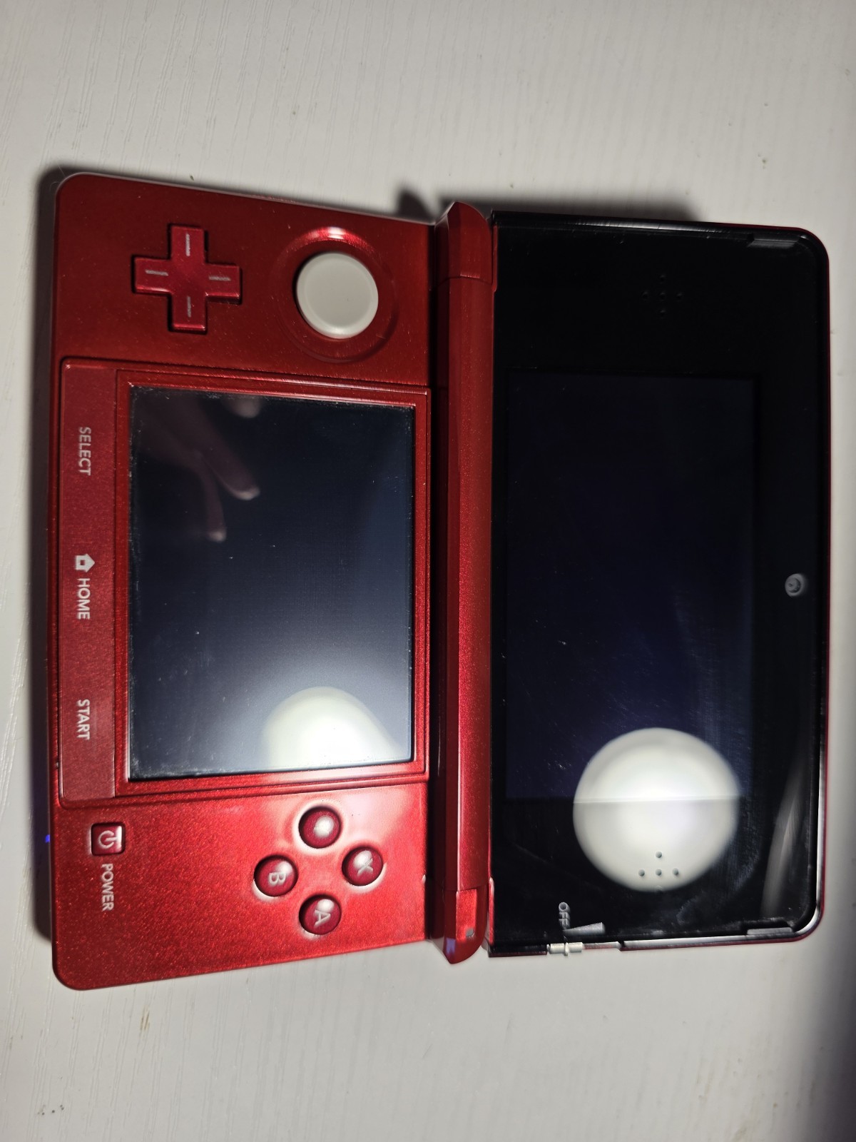 Nintendo 3DS Handheld System Flame Red Authentic, Tested Working no Stylus