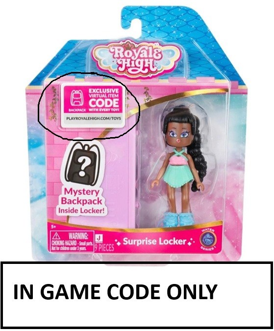 Royale High Surprise Locker Water SERIES 1 Backpack CODE ONLY sent via Ebay MSG