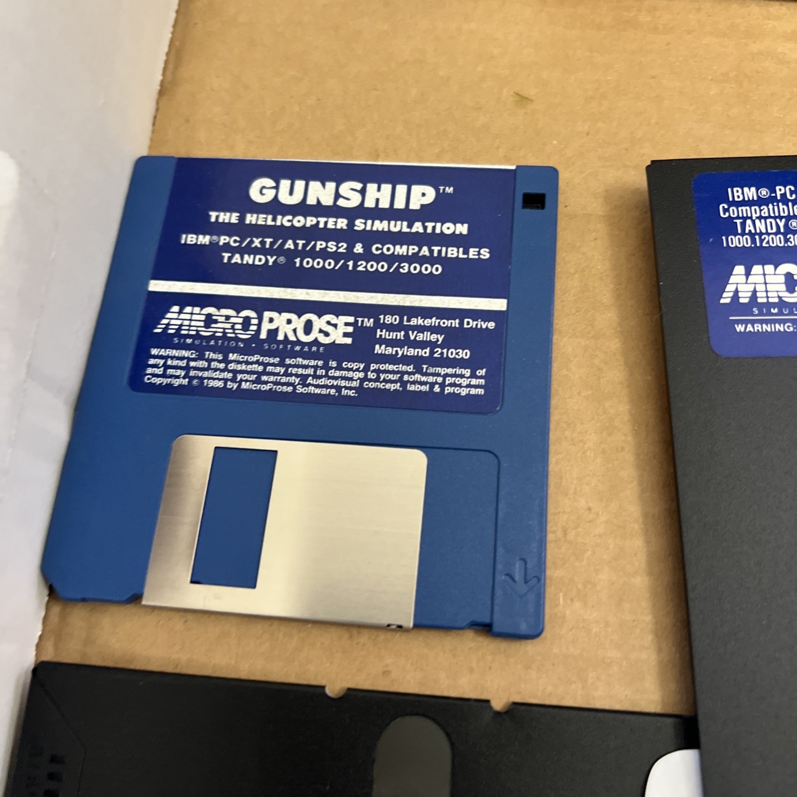 Gunship Microprose IBM PC/XT/AT Big Box – Complete in Box see photos