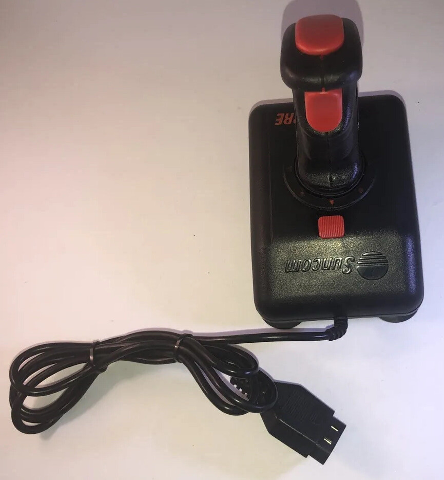 Suncom Analog Sabre Joystick Black & Red 2 Button Control Suction Mount -New