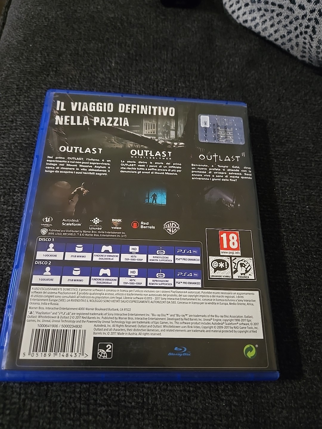 Outlast Trinity PlayStation 4 Complete 2 Disc Edition Whisthleblower