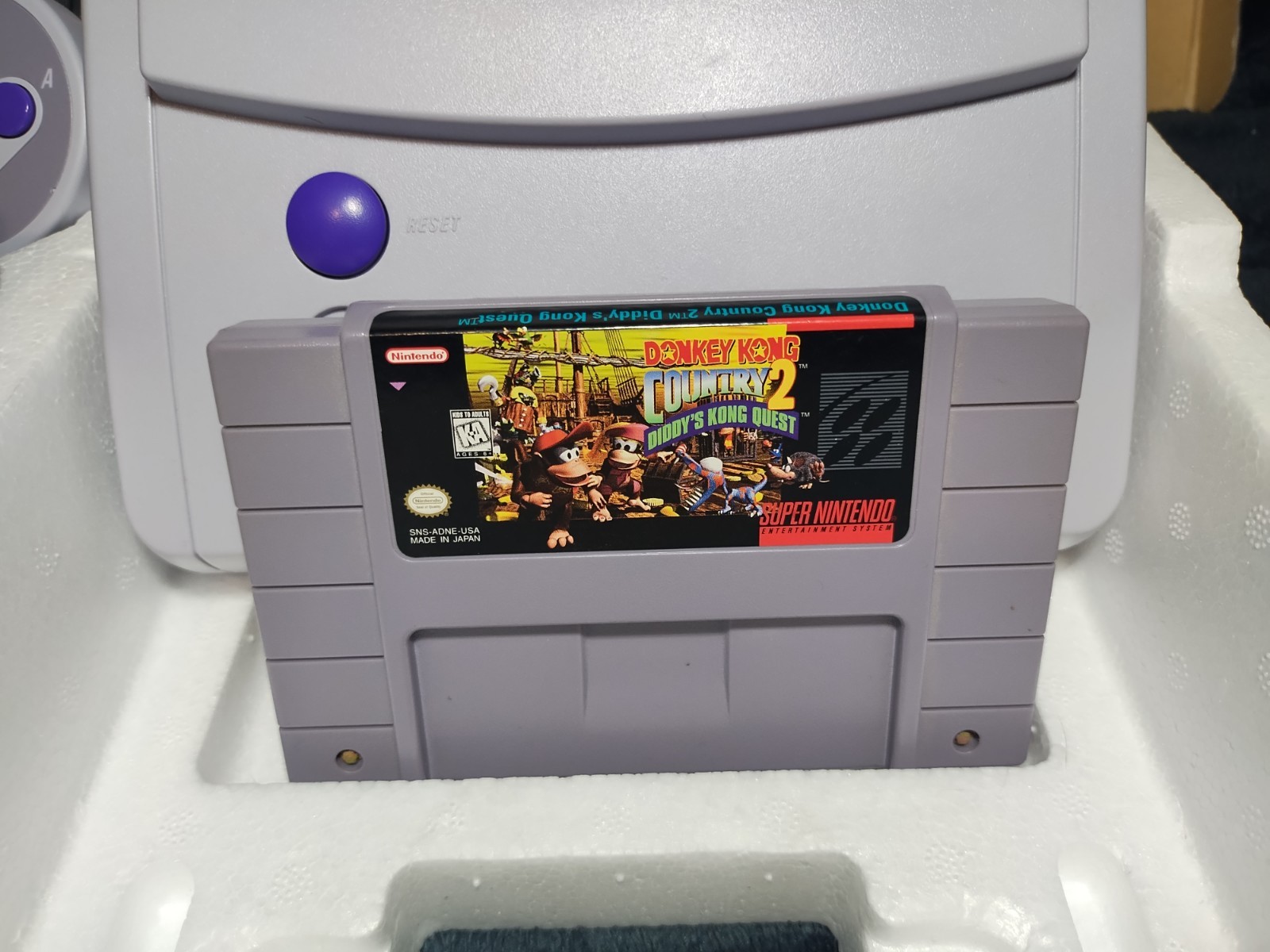 Super Nintendo Control Deck Console System in Box with Game SNES