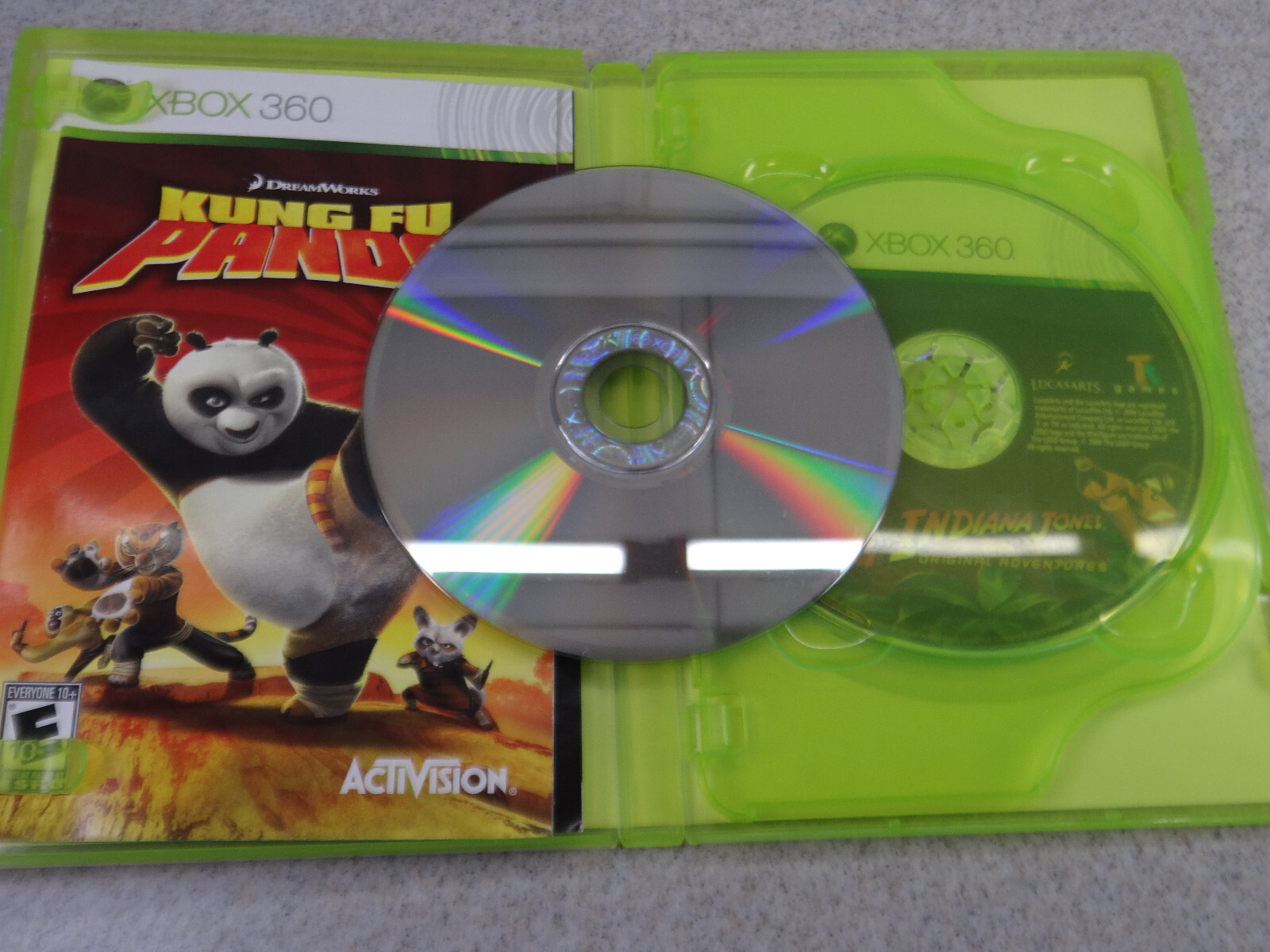 Microsoft Xbox 360 CIB Lego Indiana Jones The Original Adventures and Kung Fu Pa