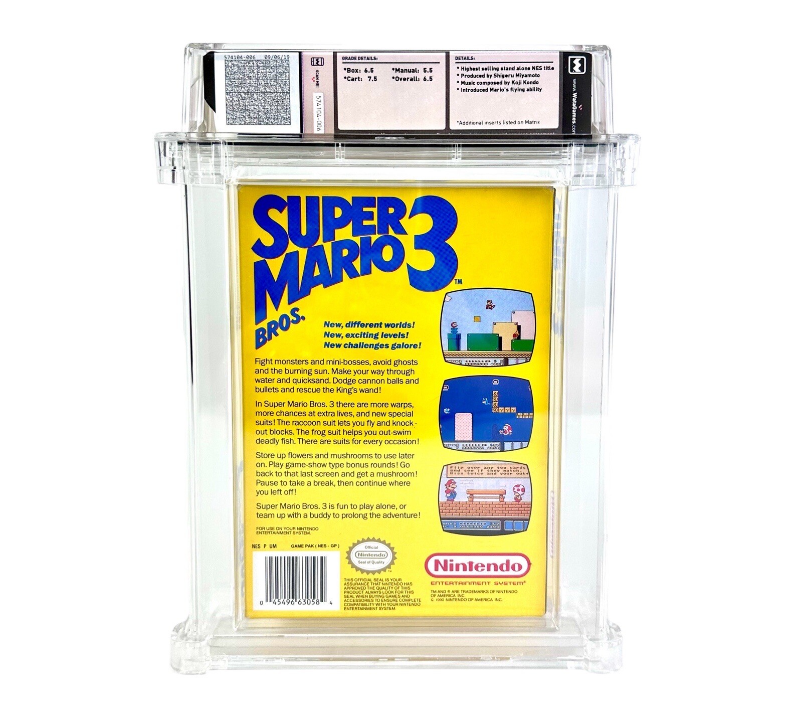 NES Super Mario Bros 3 CIB Complete In Box WATA 6.5 Left Bros Early Print Game