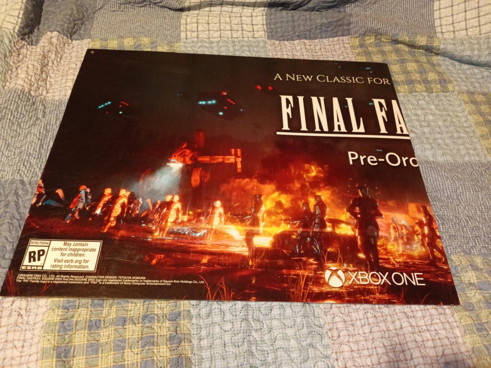 RARE Final Fantasy XV Giant GameStop Double Sided Promo Poster