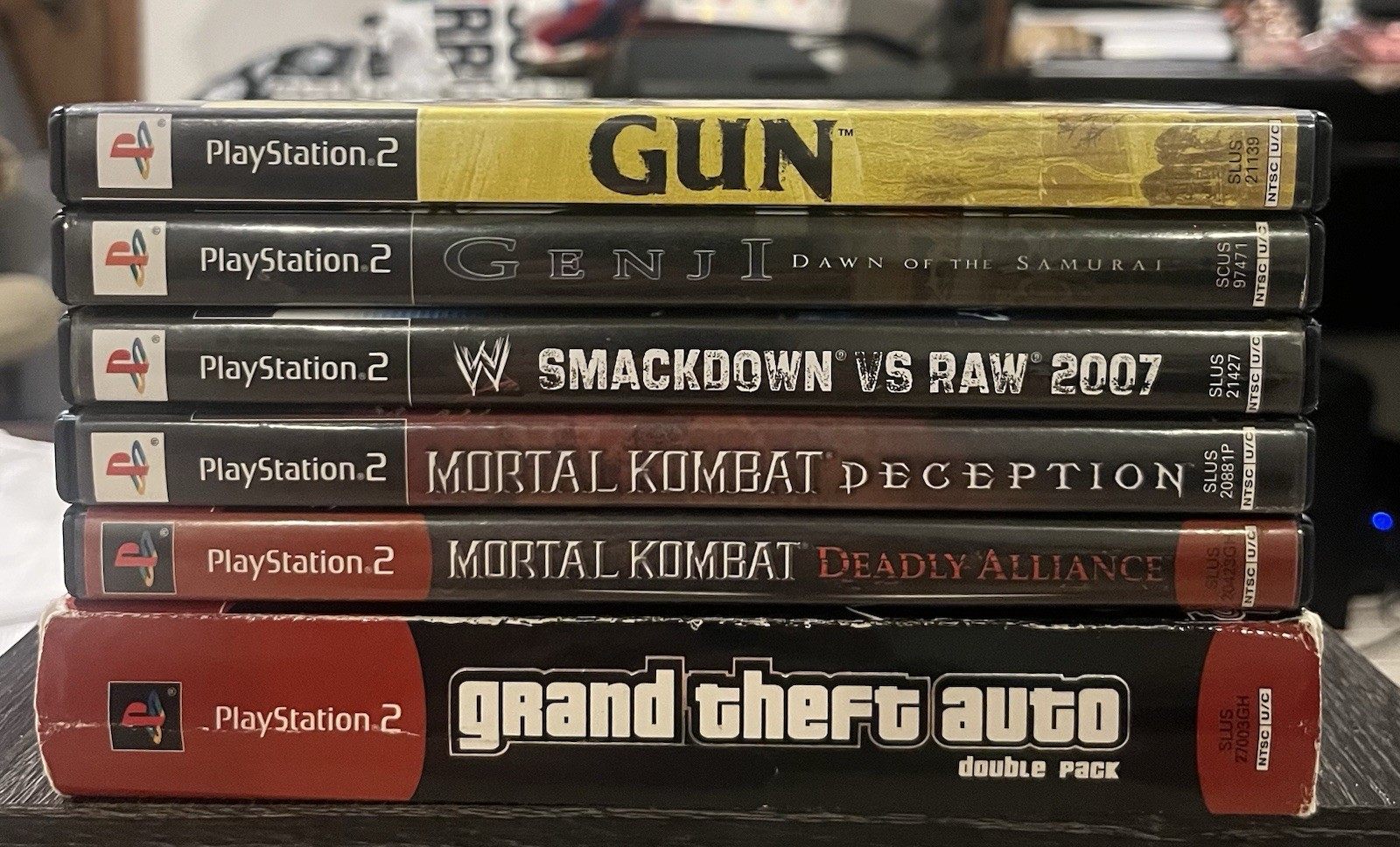 PlayStation 2 (PS2) Lot 7 Games GTA Double Pack, Gun, WWE, Mortal Kombat, Genji