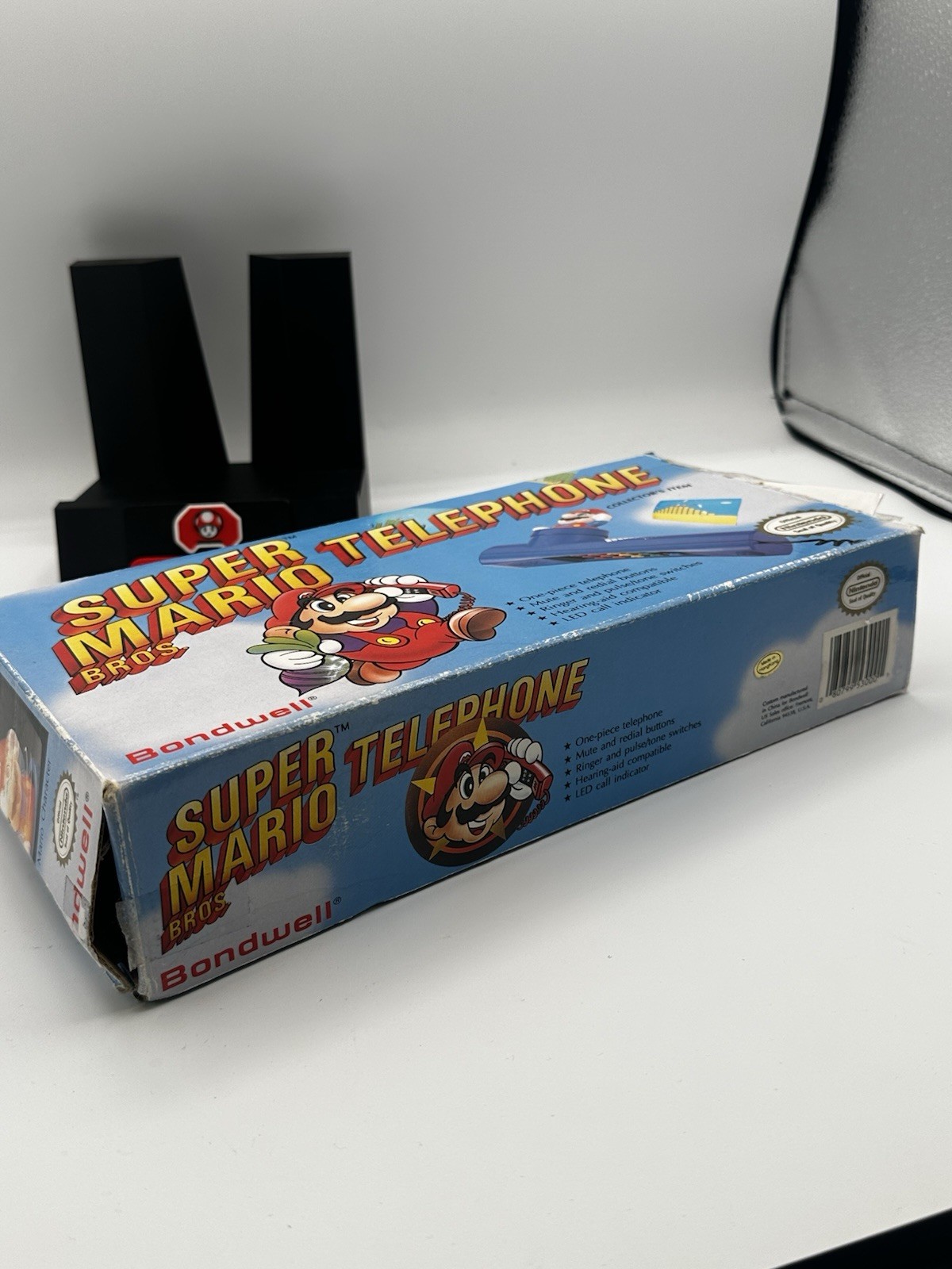 Super Mario Bros. Vintage 1990 Telephone Nintendo Blue Touch Working Condition