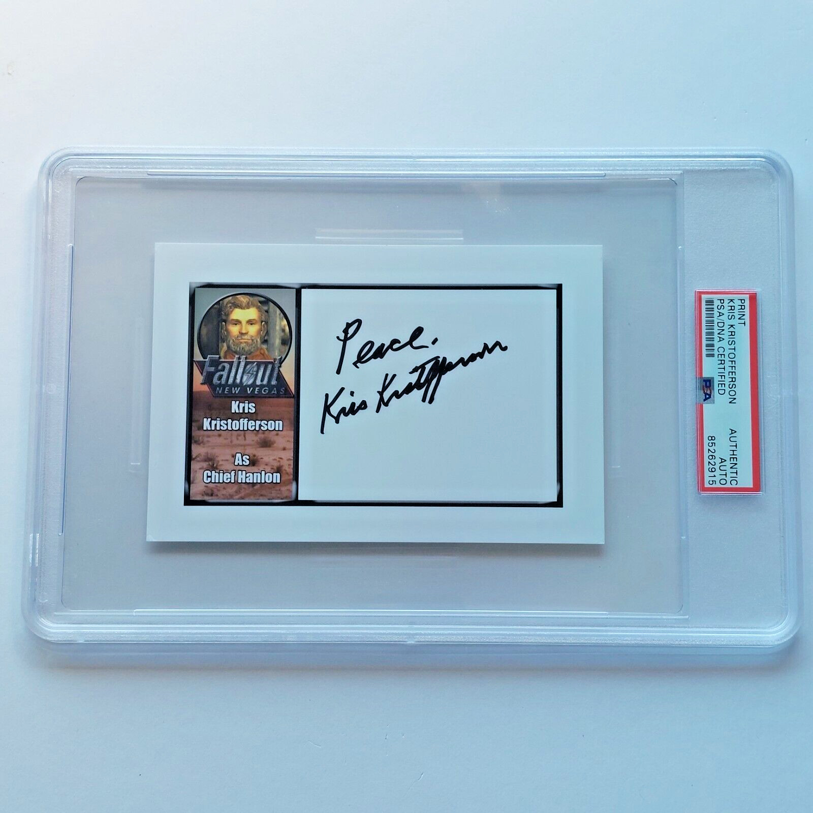 Fallout New Vegas Kris Kristofferson signed 4×6 Photo PSA Certified Autograph