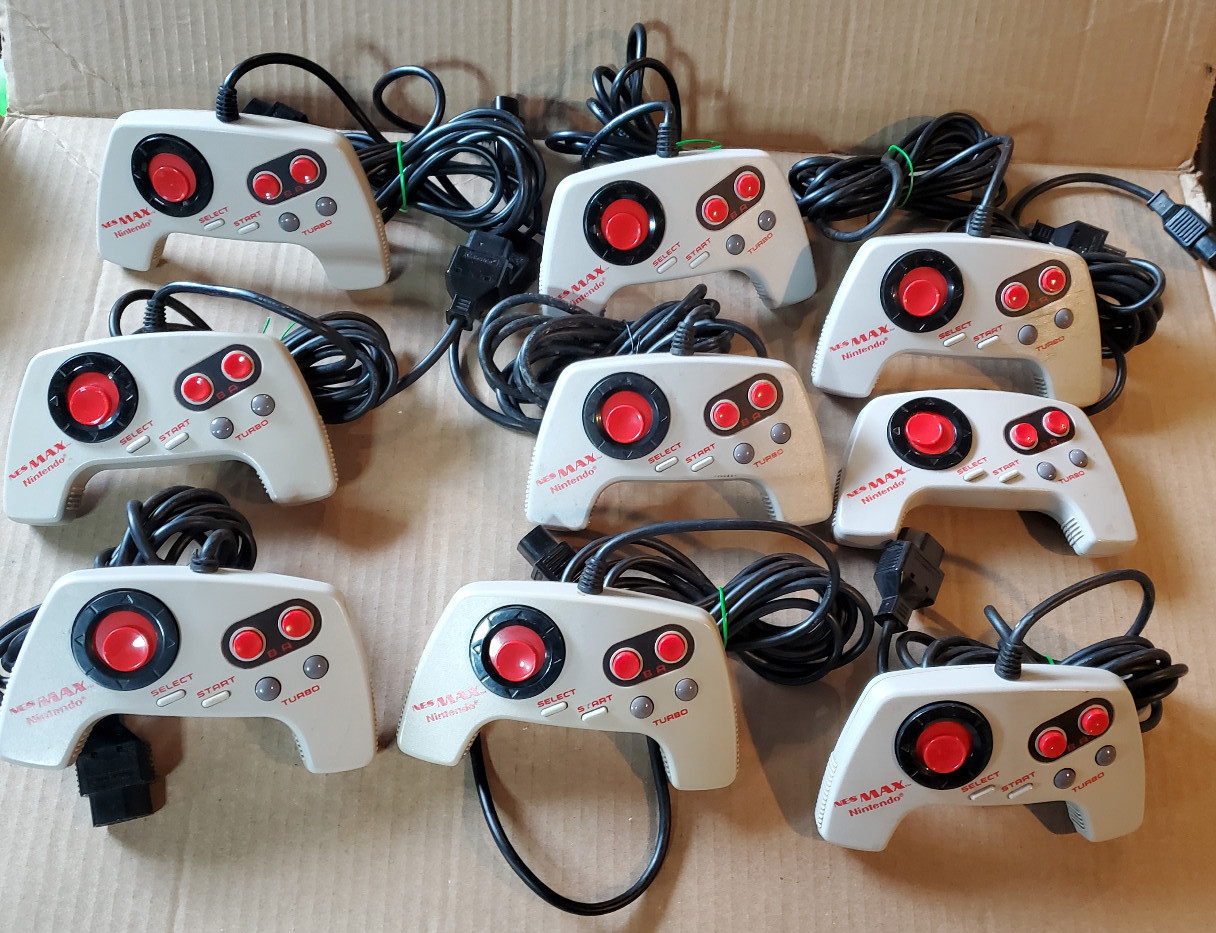 Lot of 9 Nintendo NES-027 NES MAX Controllers Tested
