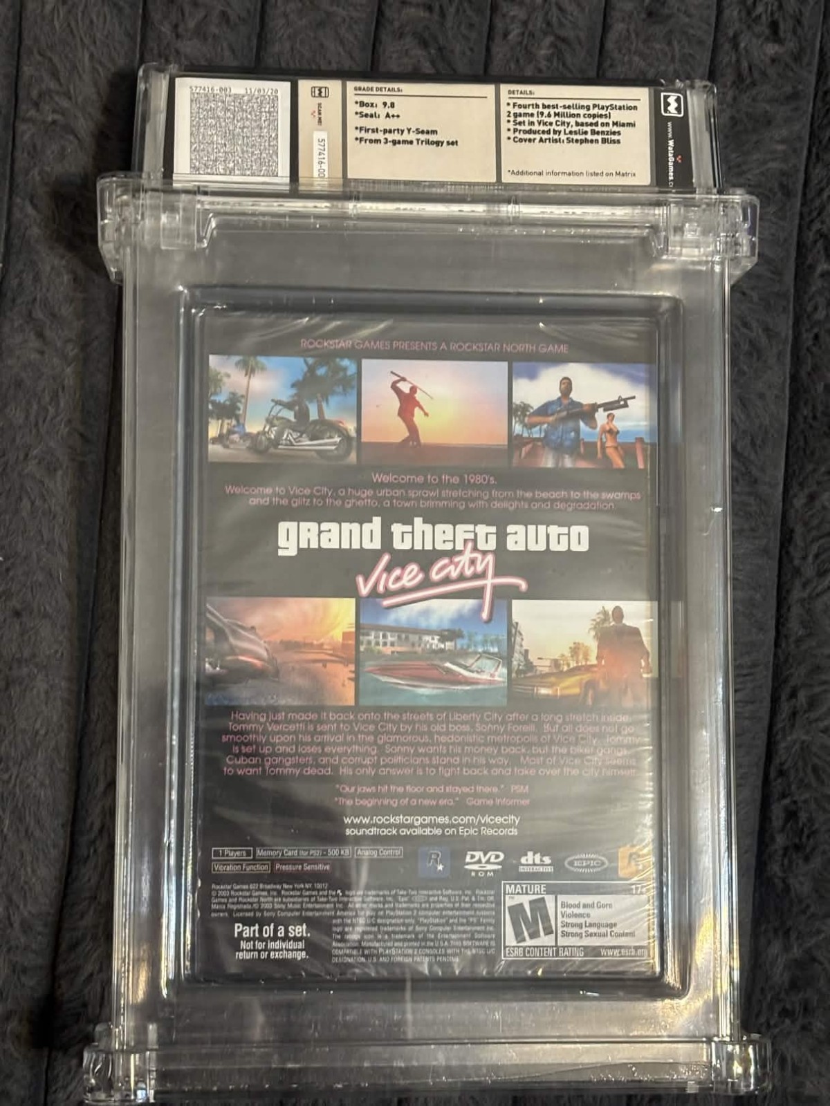 Grand Theft Auto Vice City Sony PlayStation 2 PS2 GTA Sealed Graded WATA 9.8 A++